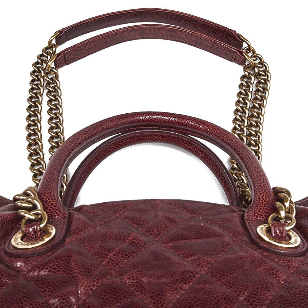 Chanel Bordeaux Glazed Caviar Shiva Tote Bag In Excellent Condition In London, GB