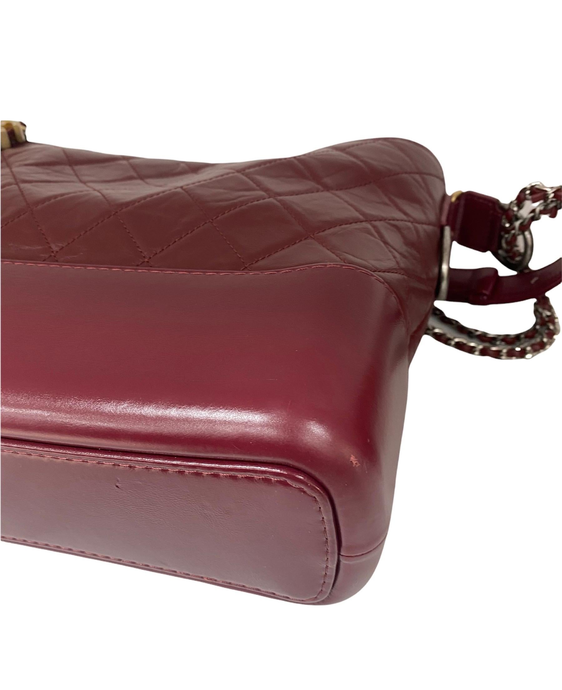 Marrone Borsa Gabrielle in pelle Chanel Bordeaux