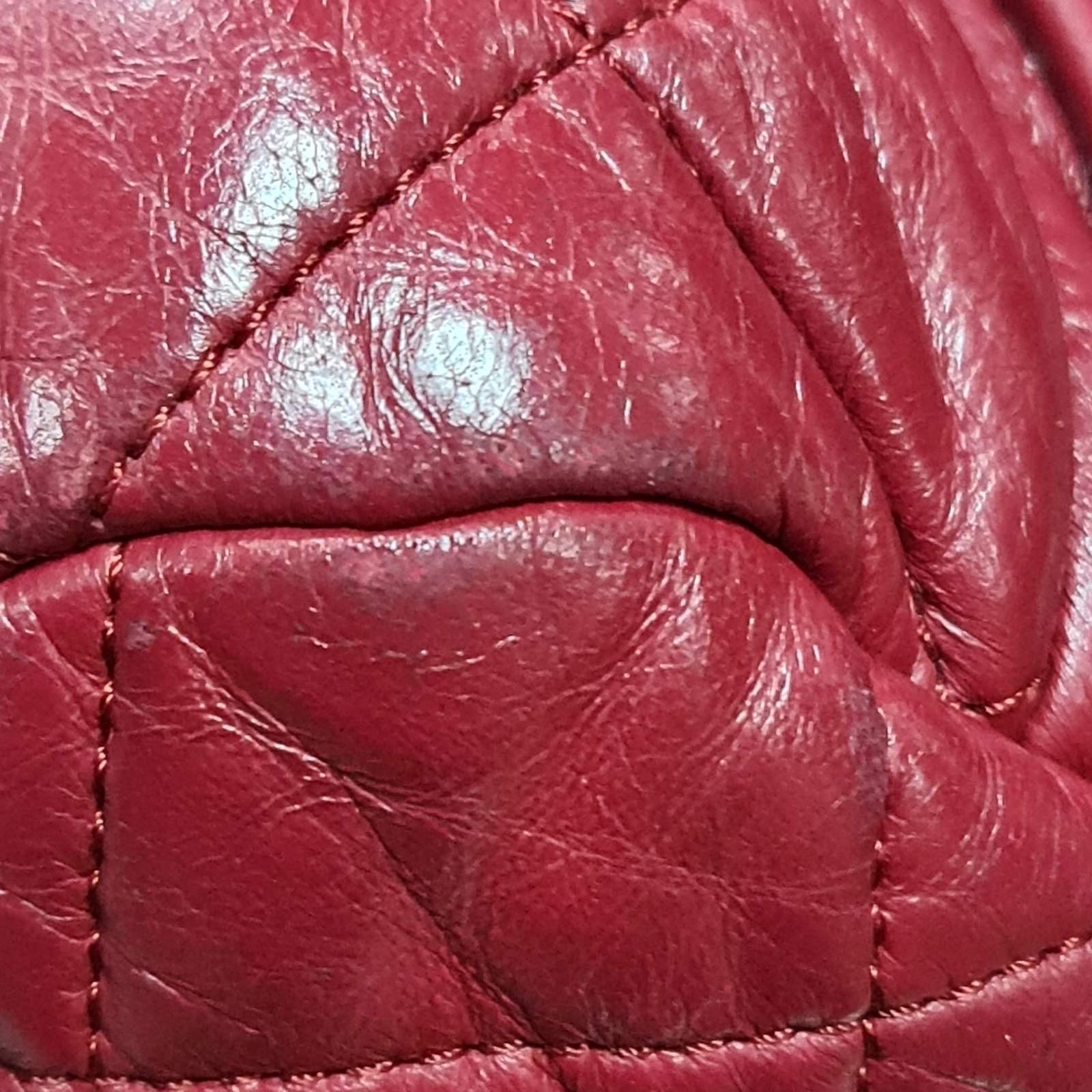 CHANEL Bordeaux Leather Matelasse Boston Bag  For Sale 4