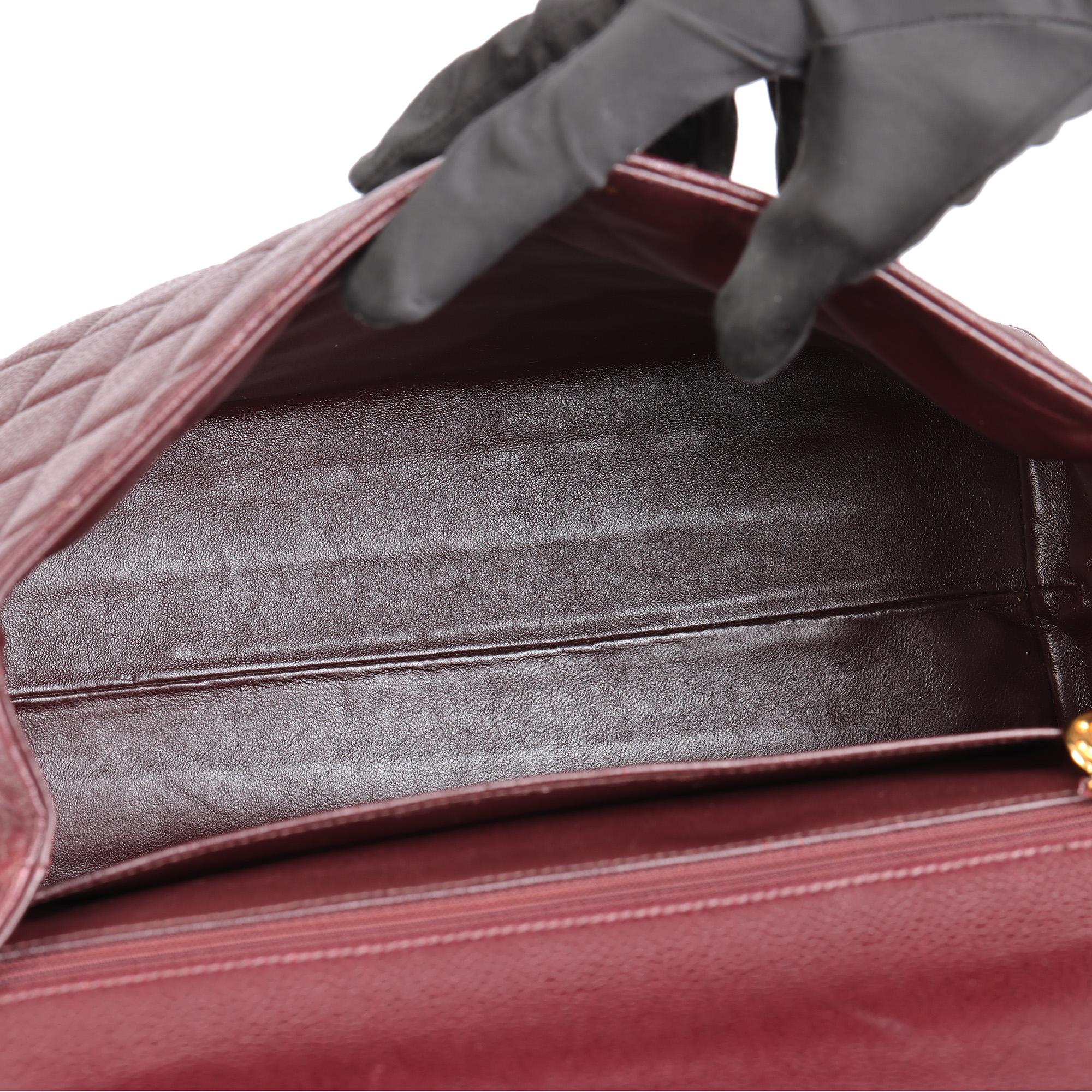 CHANEL Bordeaux Quilted Caviar Leather Vintage Classic Kelly For Sale 6