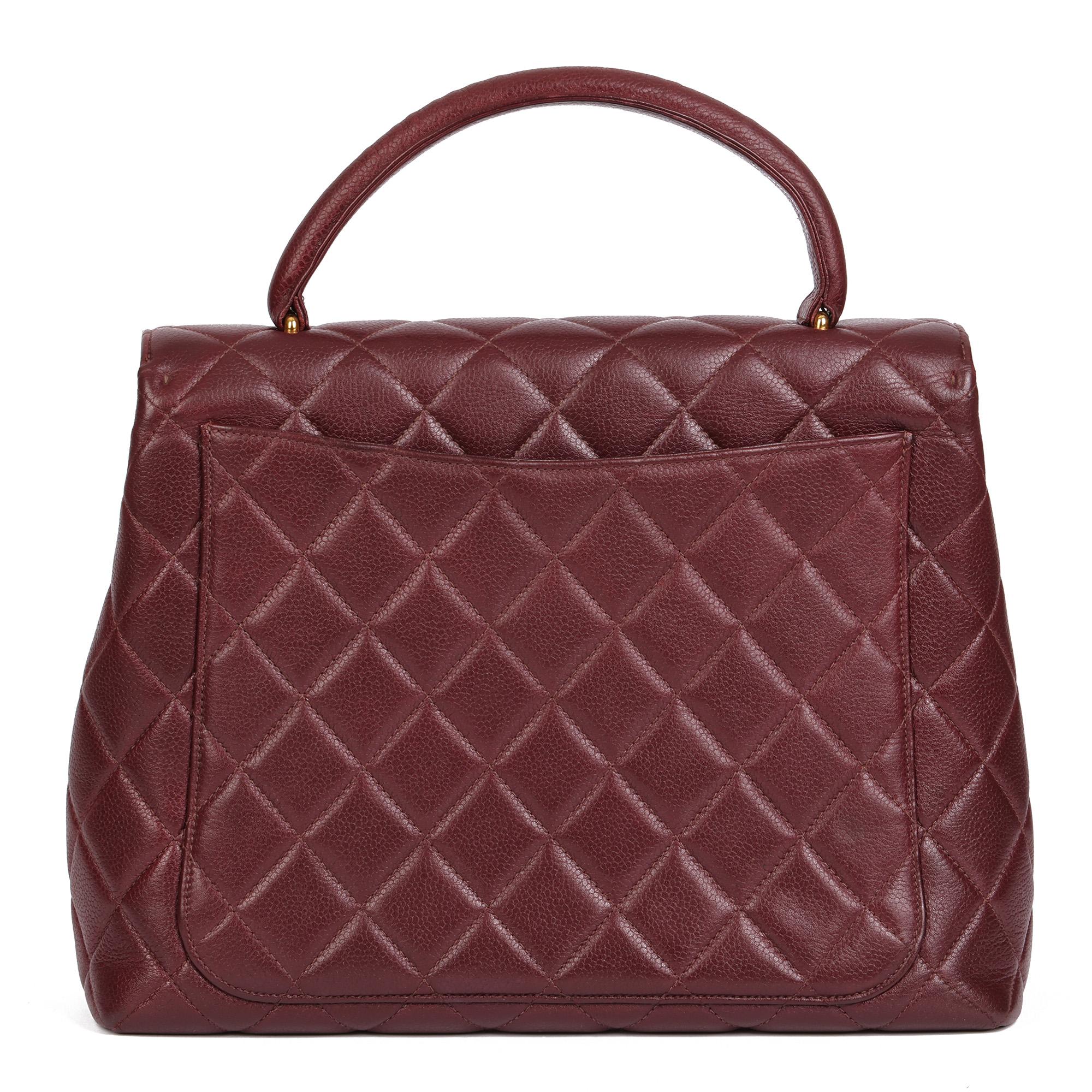 Women's CHANEL Bordeaux Quilted Caviar Leather Vintage Classic Kelly For Sale