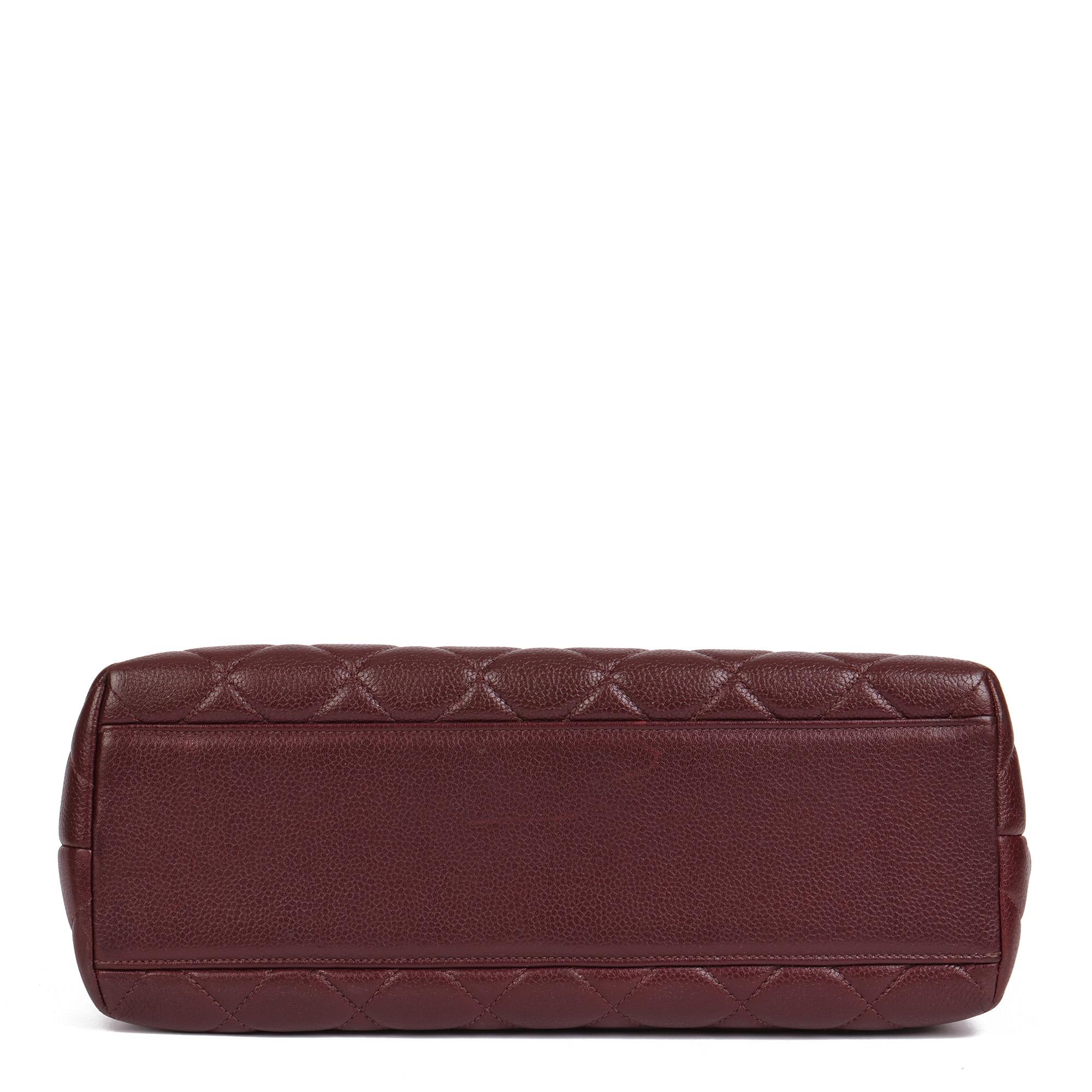 CHANEL Bordeaux Quilted Caviar Leather Vintage Classic Kelly For Sale 1