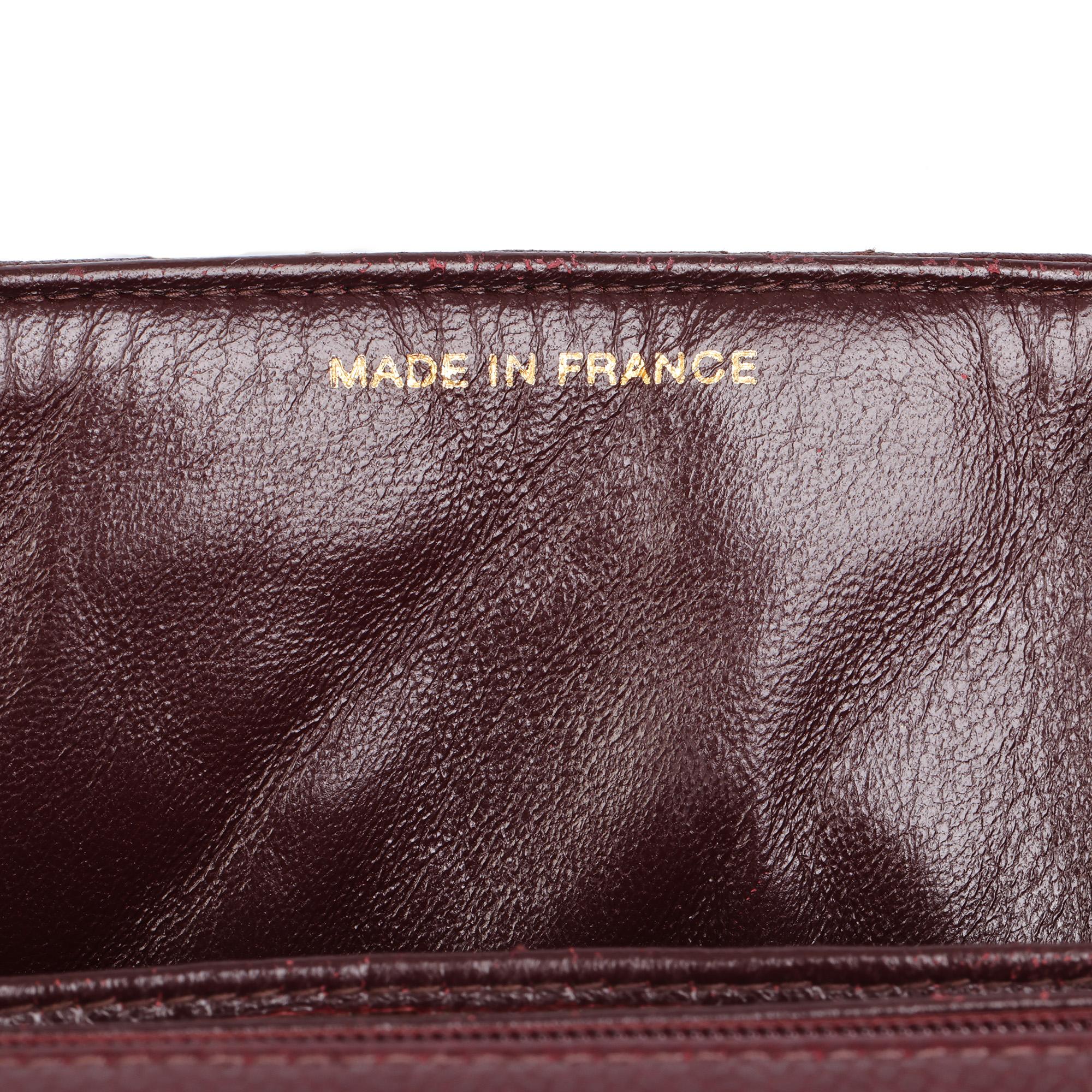 CHANEL Bordeaux Quilted Caviar Leather Vintage Classic Kelly For Sale 4