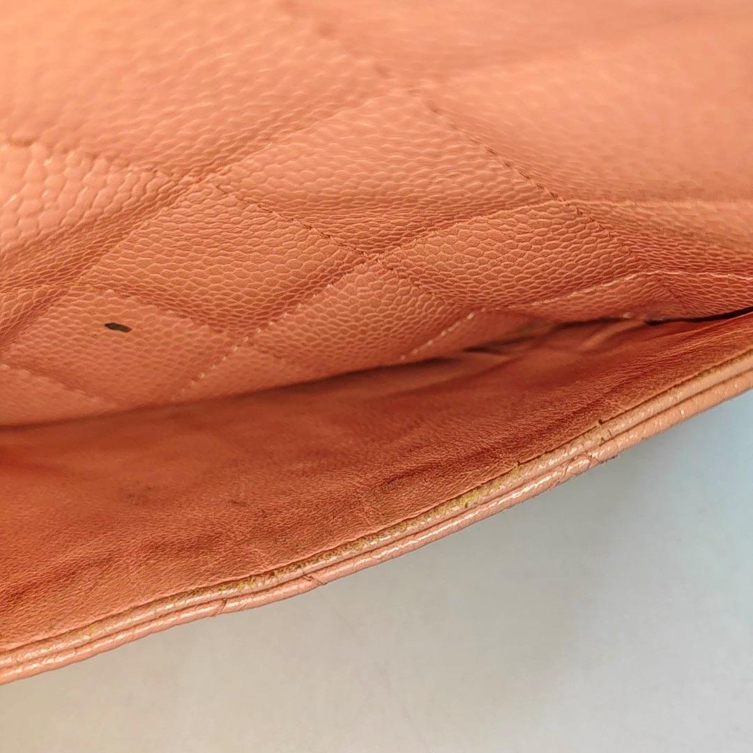 Chanel Boston Bowling Bag Petit sac à main en cuir caviar rose en vente 7