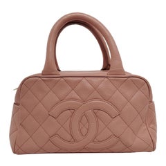 Chanel Boston Bowling Bag Pink Caviar Leather Small Top Handle Bag