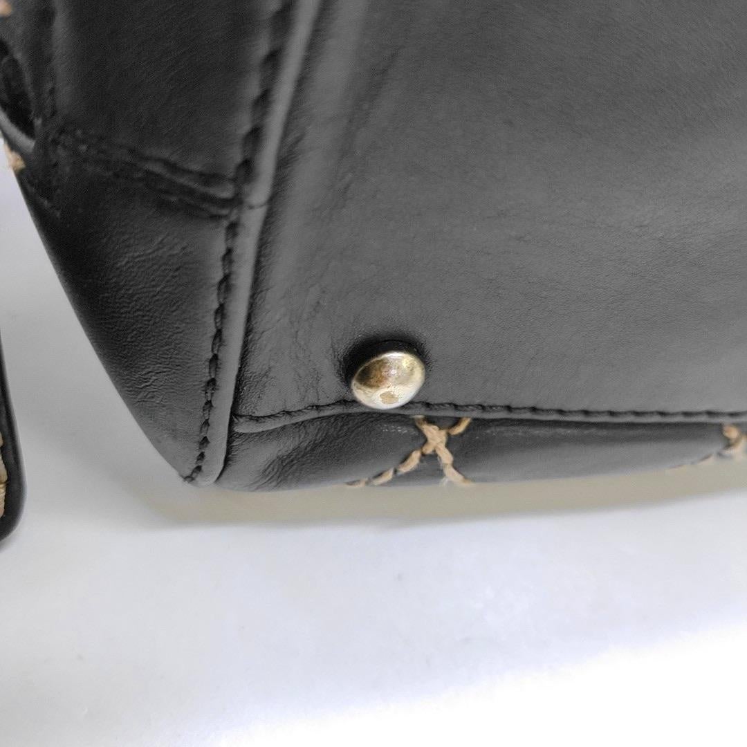Chanel Boston Wild Stitch Black Top Handle Zip Opening Bag in vendita 7