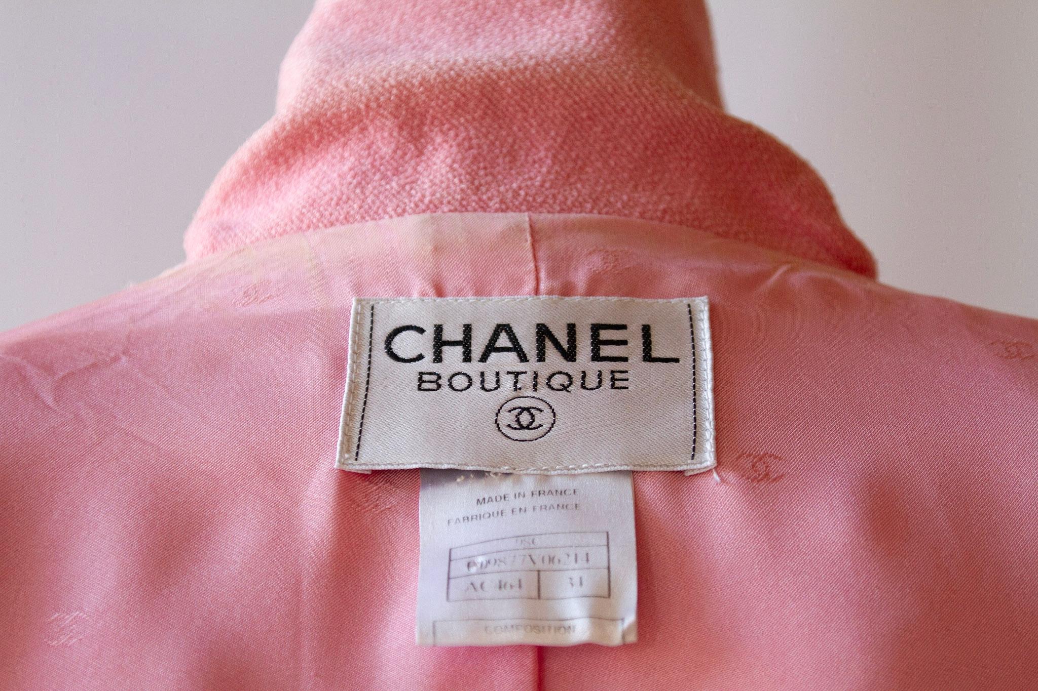 Blazer rose collection croisière Chanel Boutique 1998  en vente 1