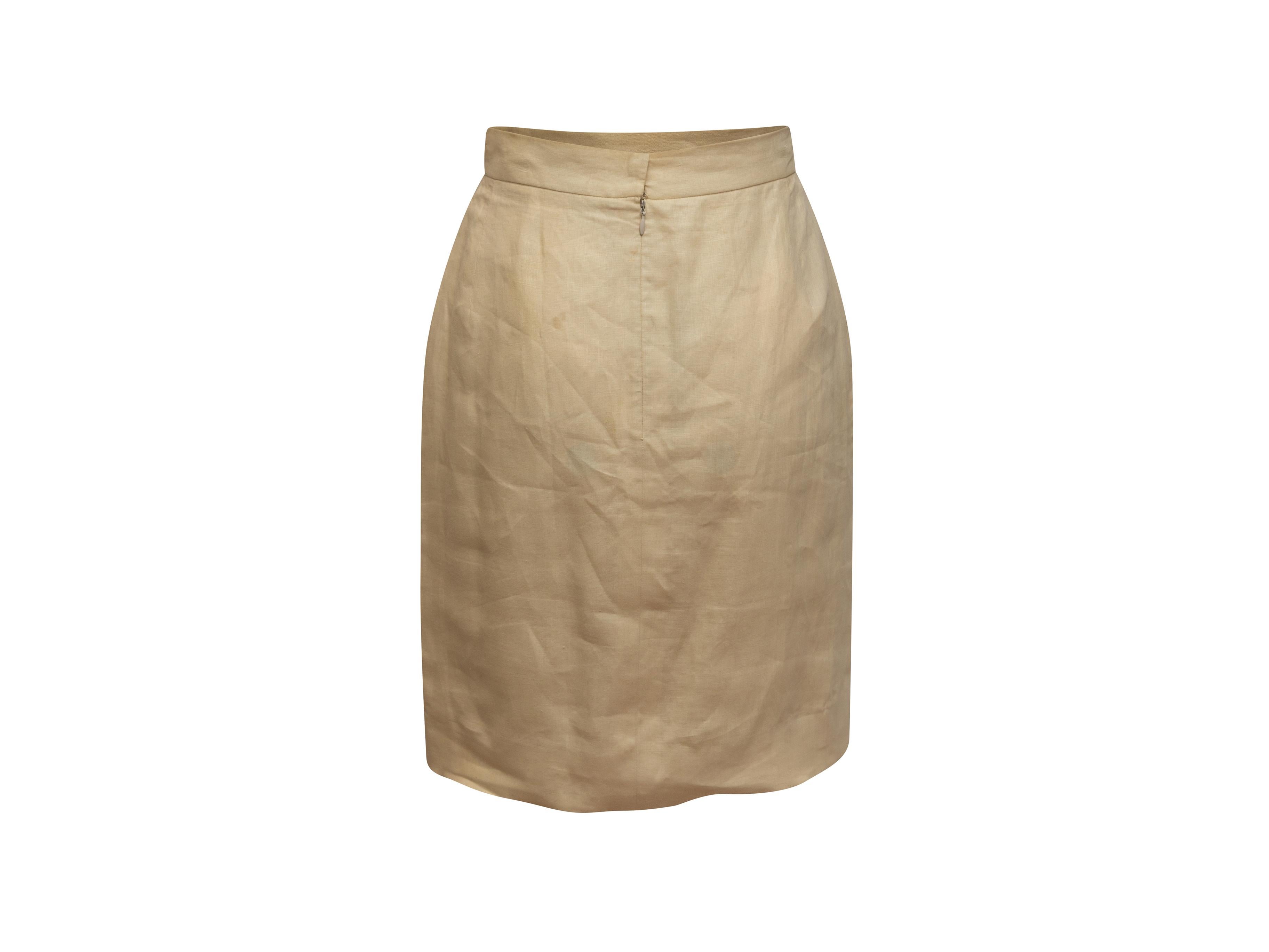 cream linen skirt