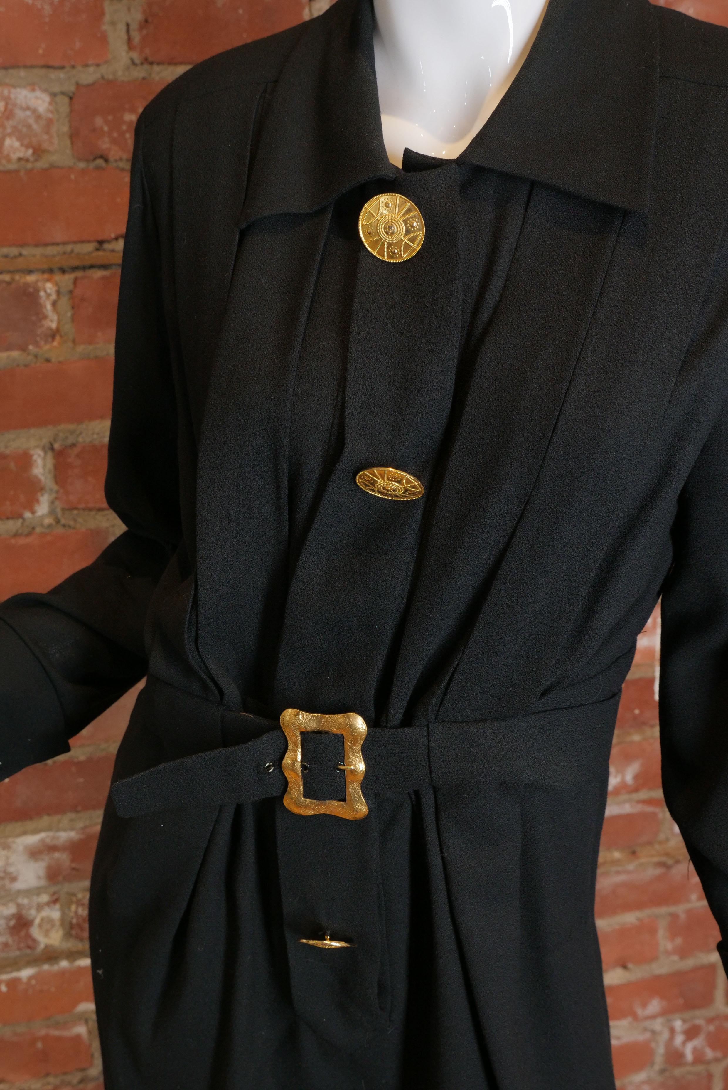 Women's Chanel Boutique Black Belt Dress w/ Gold Hardware