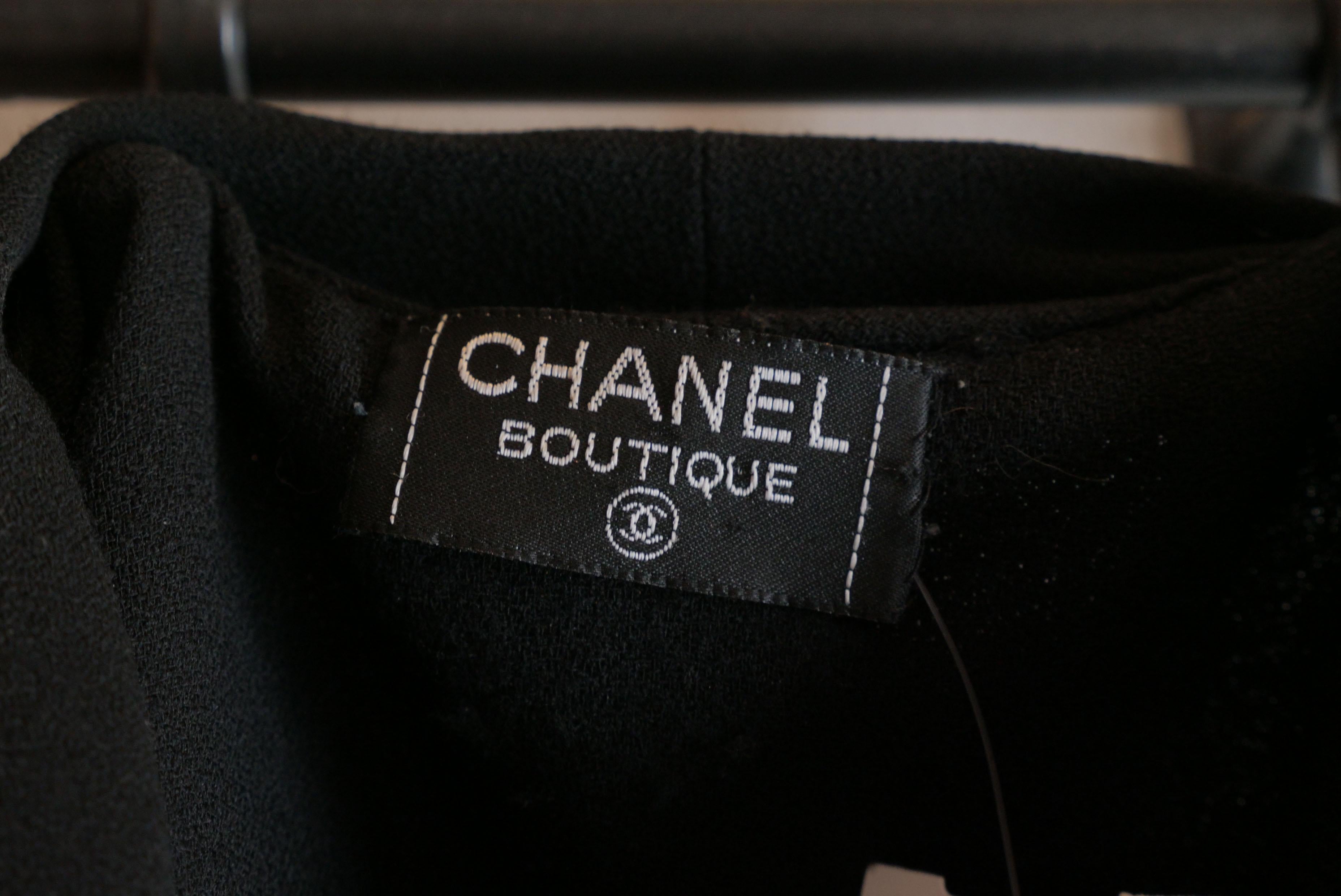 Chanel Boutique Black Belt Dress w/ Gold Hardware 4