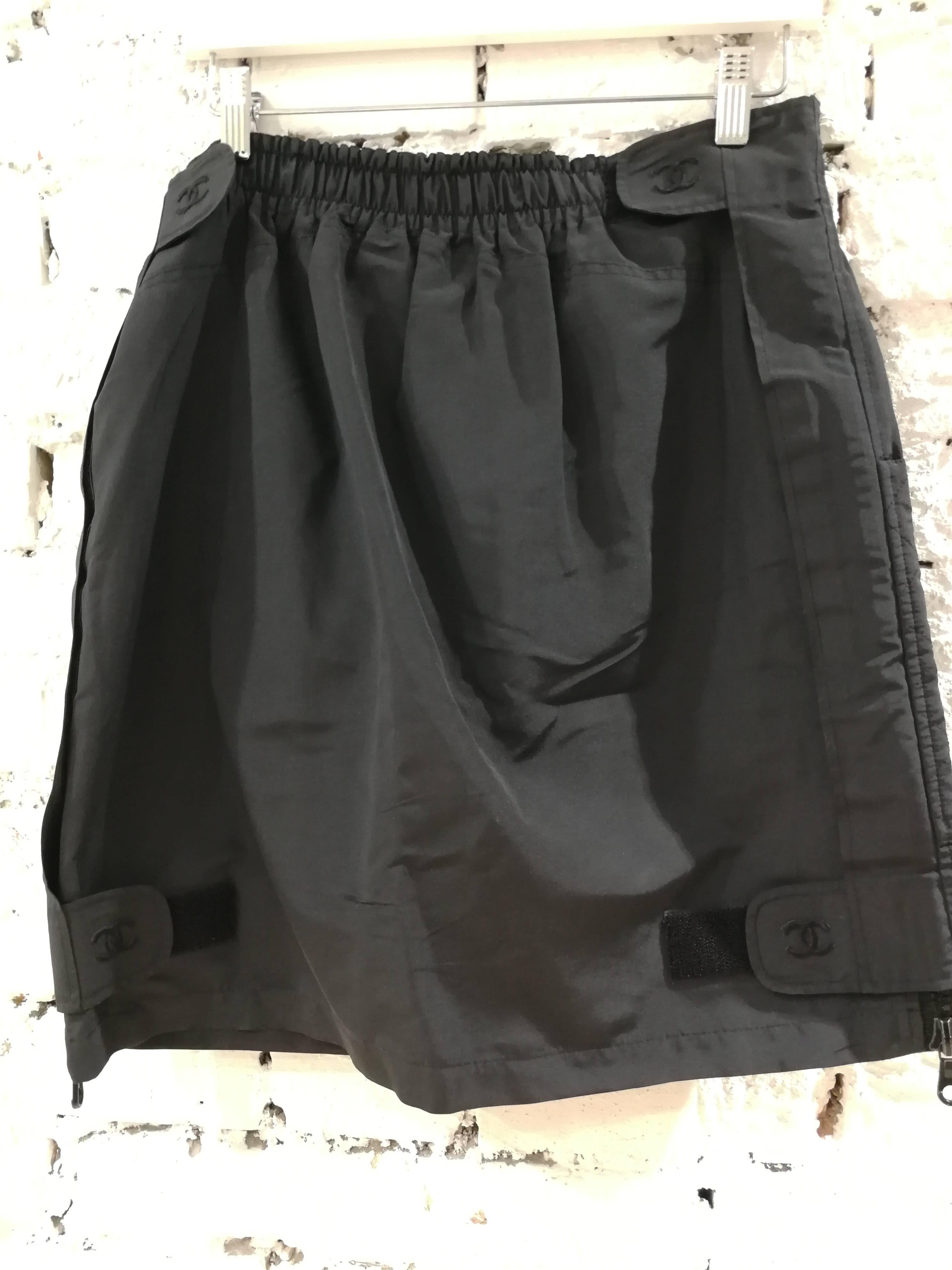 Chanel Boutique Black CC Skirt 2