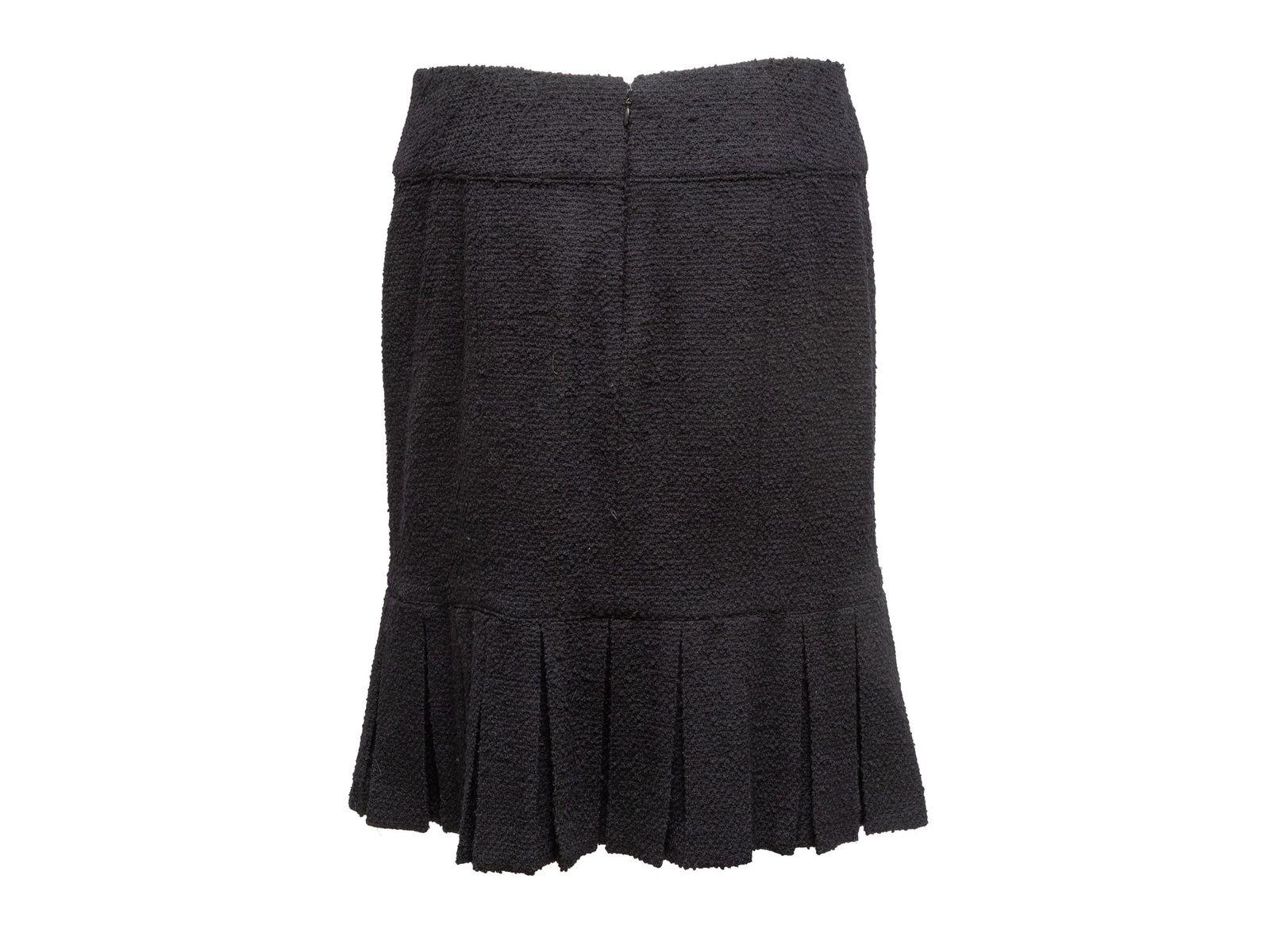 Chanel Boutique Black Fall 1997 Wool Pleated Skirt 2