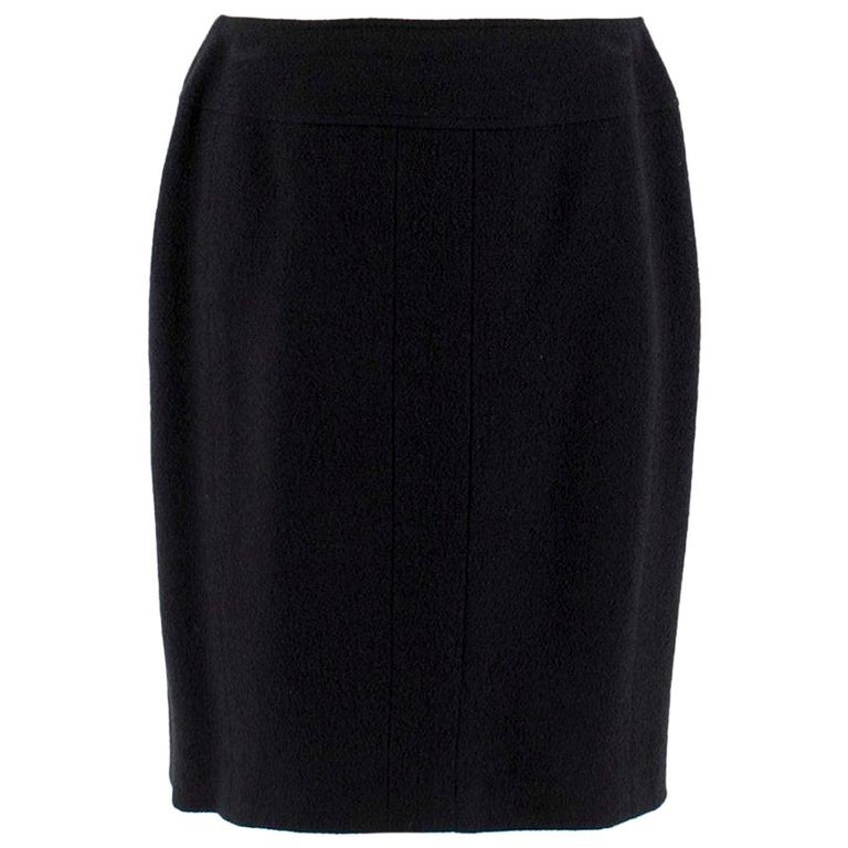 Chanel Boutique Black Knit Skirt FR 42 For Sale at 1stdibs