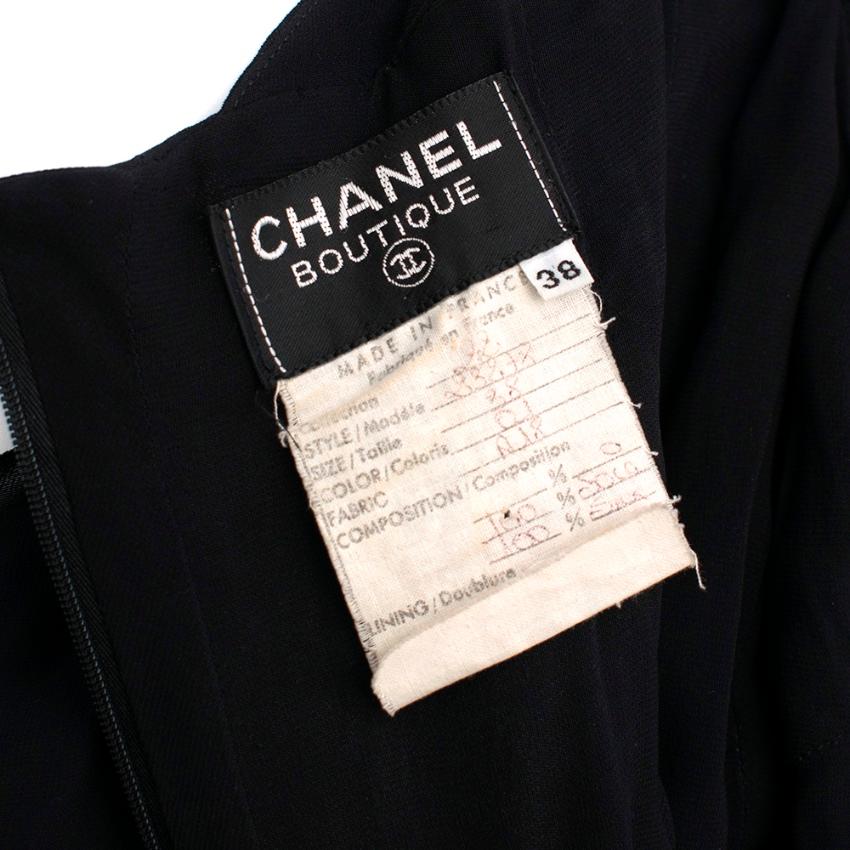 Chanel Boutique Black Silk Pleated Halterneck Dress - Size US 6 For Sale 3