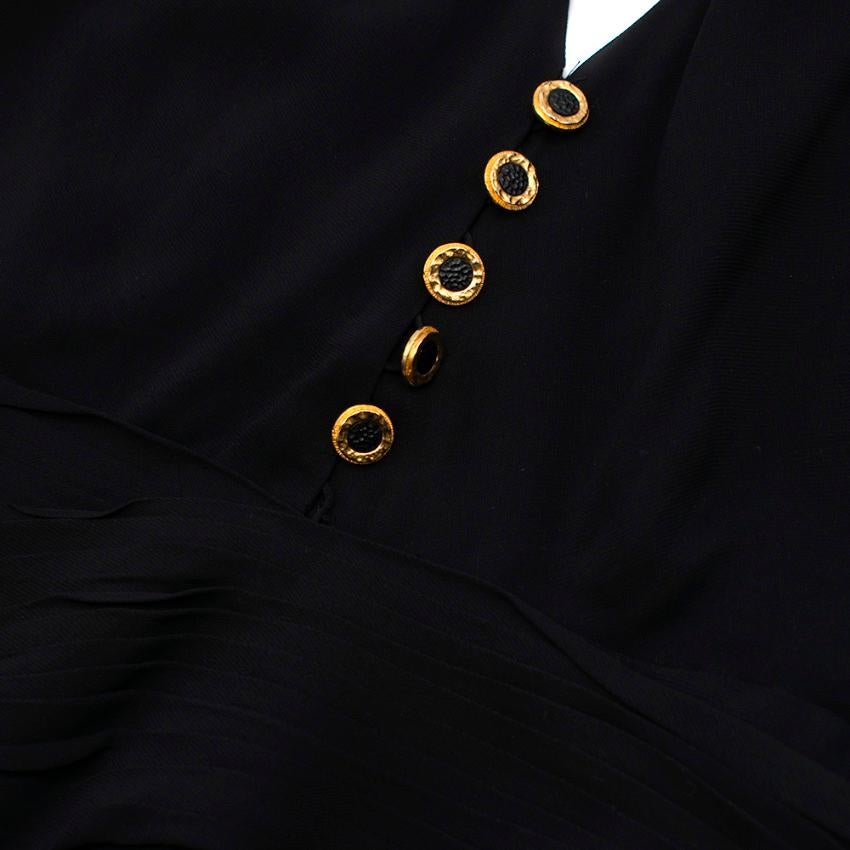 Chanel Boutique Black Silk Pleated Halterneck Dress - Size US 6 3