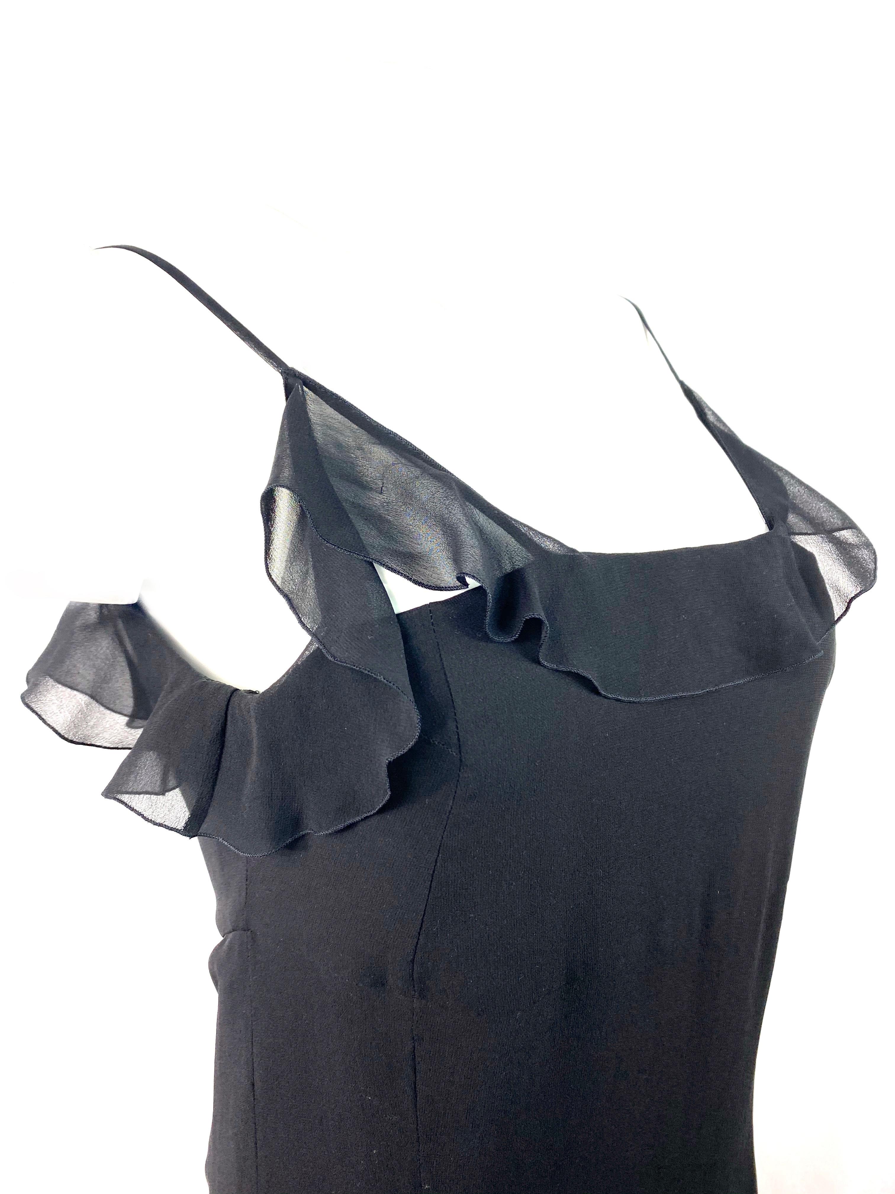 Chanel Boutique Black Silk Slip Dress Size 38 For Sale 2