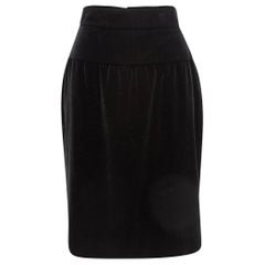 Chanel Boutique Black Velvet Pencil Skirt