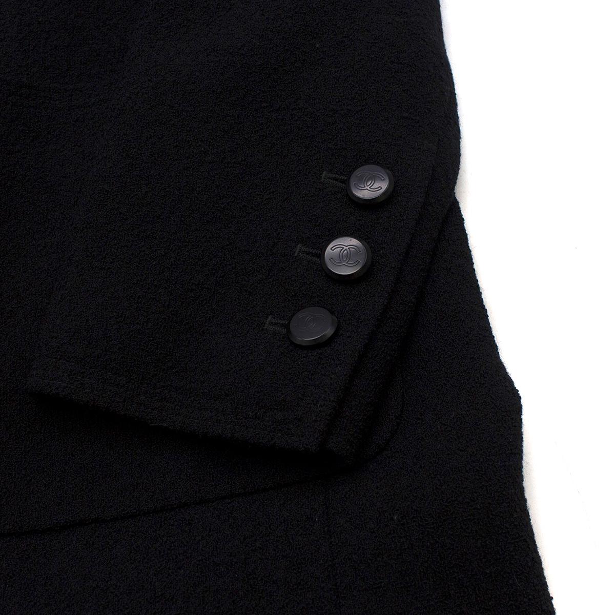 Chanel Boutique Black Wool-blend Double Crepe Coat 42 (FR)	 1