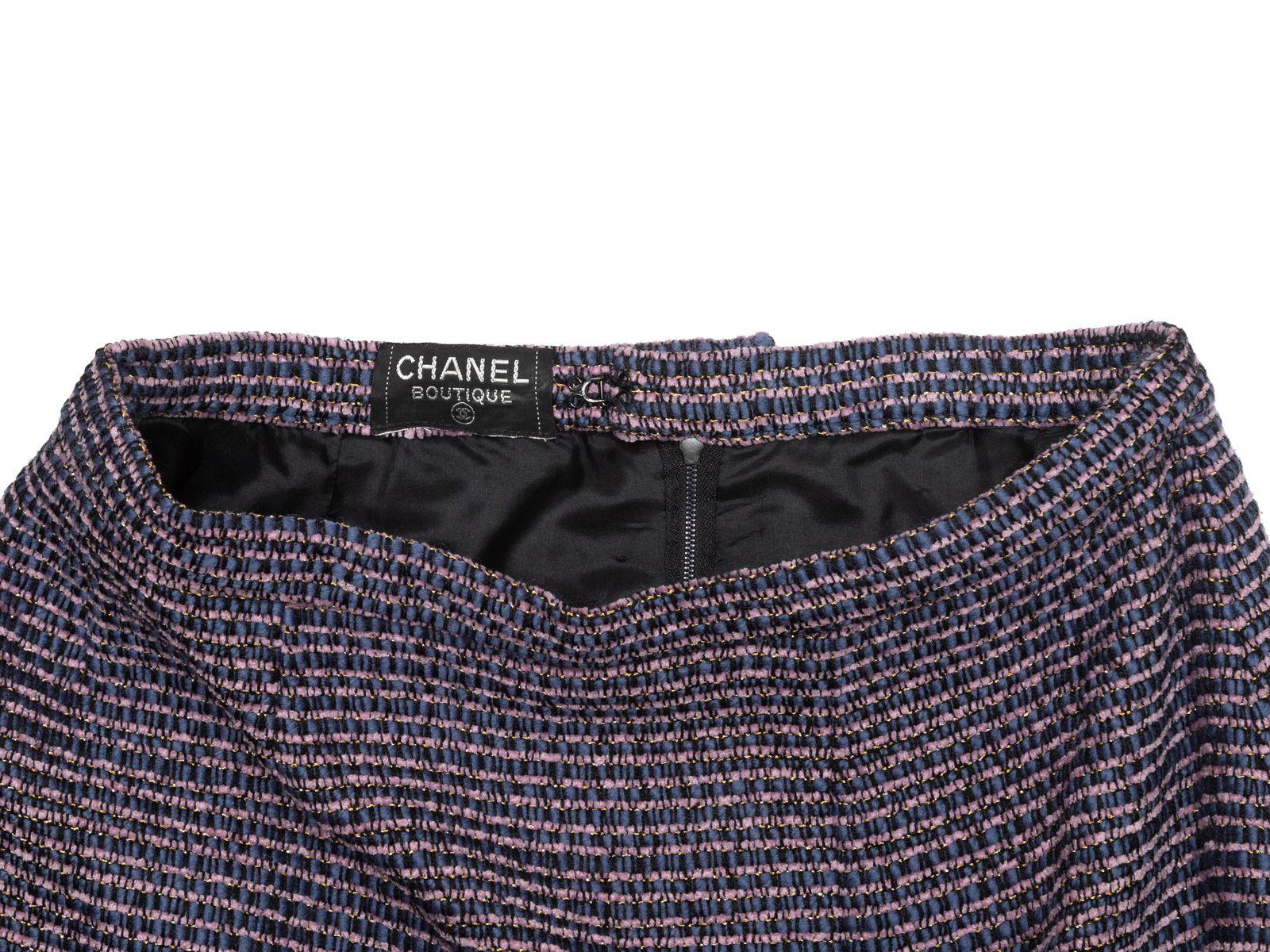 Chanel Boutique Blue & Multicolor Tweed Pencil Skirt 2