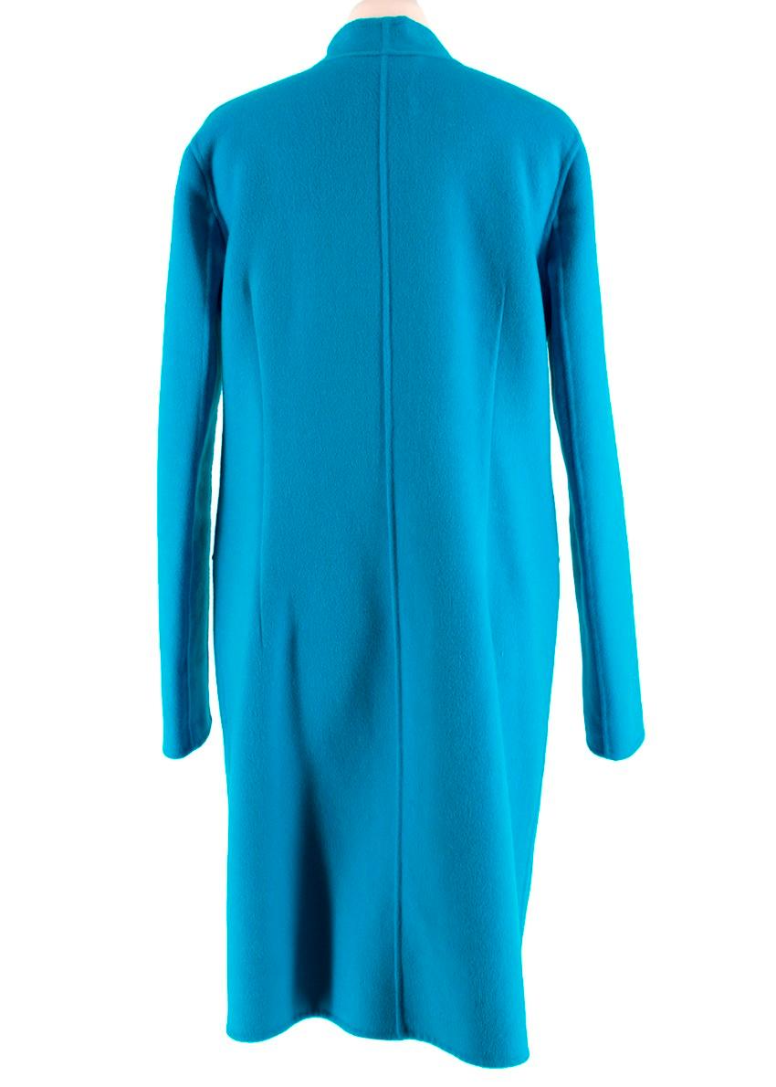 Chanel Boutique Blue Wool Midi Coat - Size M  In Excellent Condition For Sale In London, GB