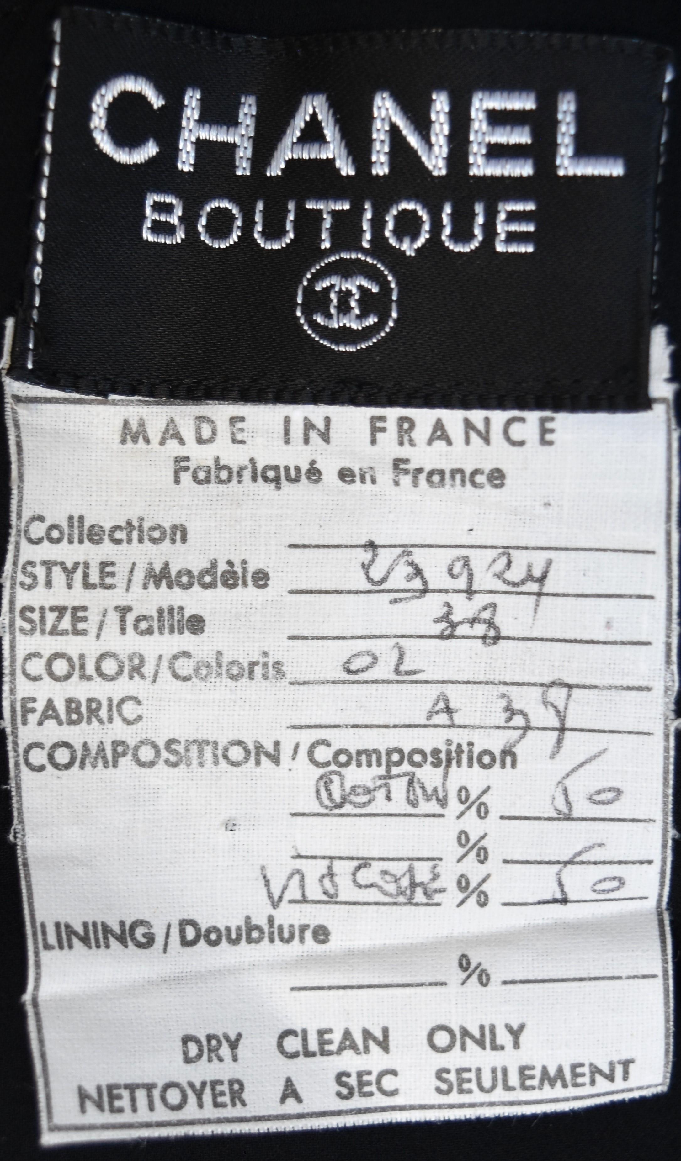 Chanel Boutique Abito da passerella con finiture a treccia 38 In condizioni ottime in vendita a Merced, CA