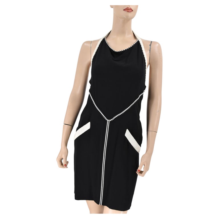 slim fit dress slacks New Adjustable Gold Buckle Halter Neck Braided Pleated Dress White / S by Blue Zone Planet main image 0