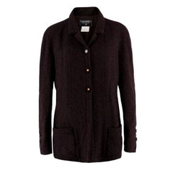 Chanel Boutique Brown Knit Wool Coat XL