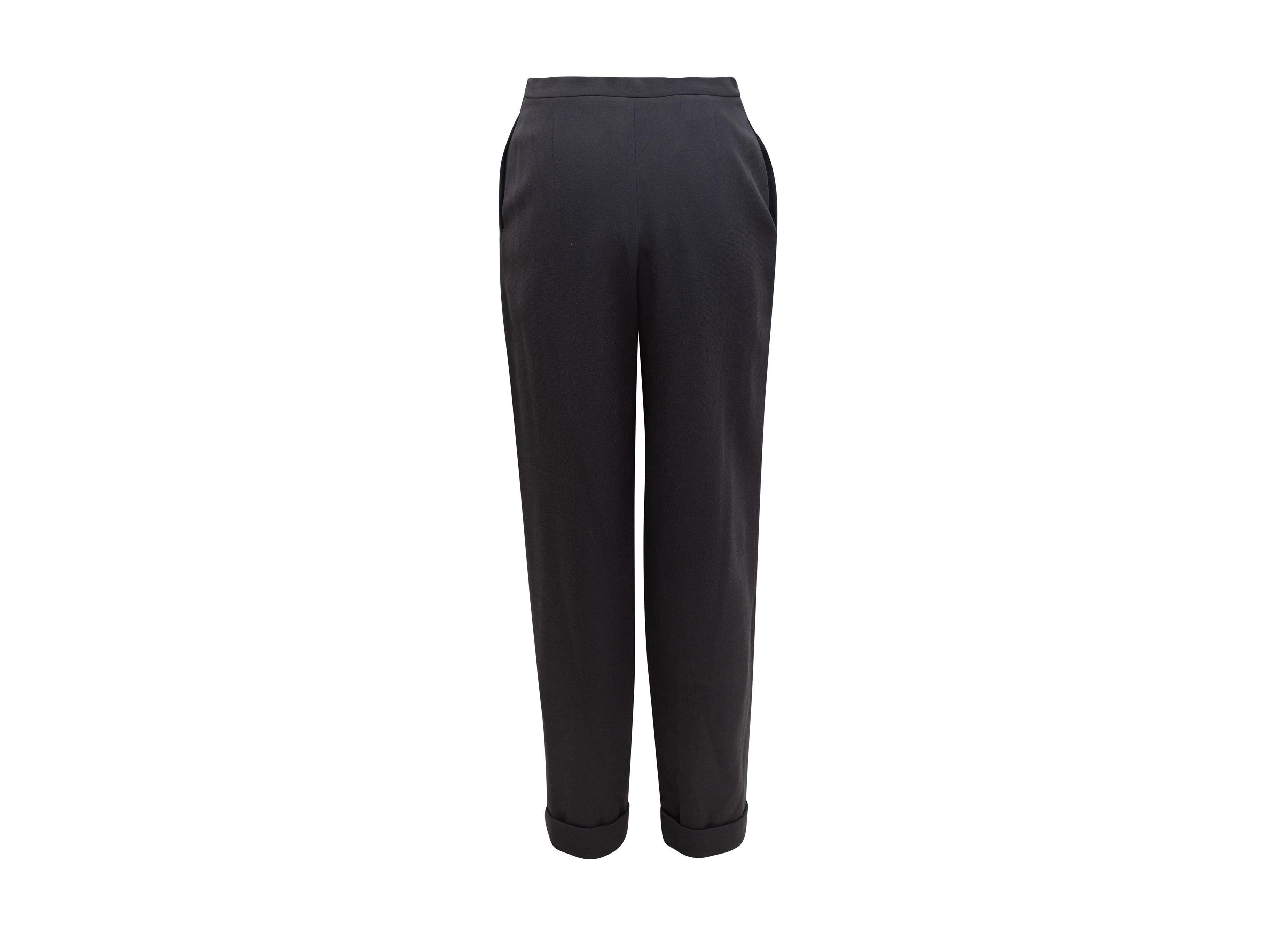 Black Chanel Boutique Charcoal Wool Trousers