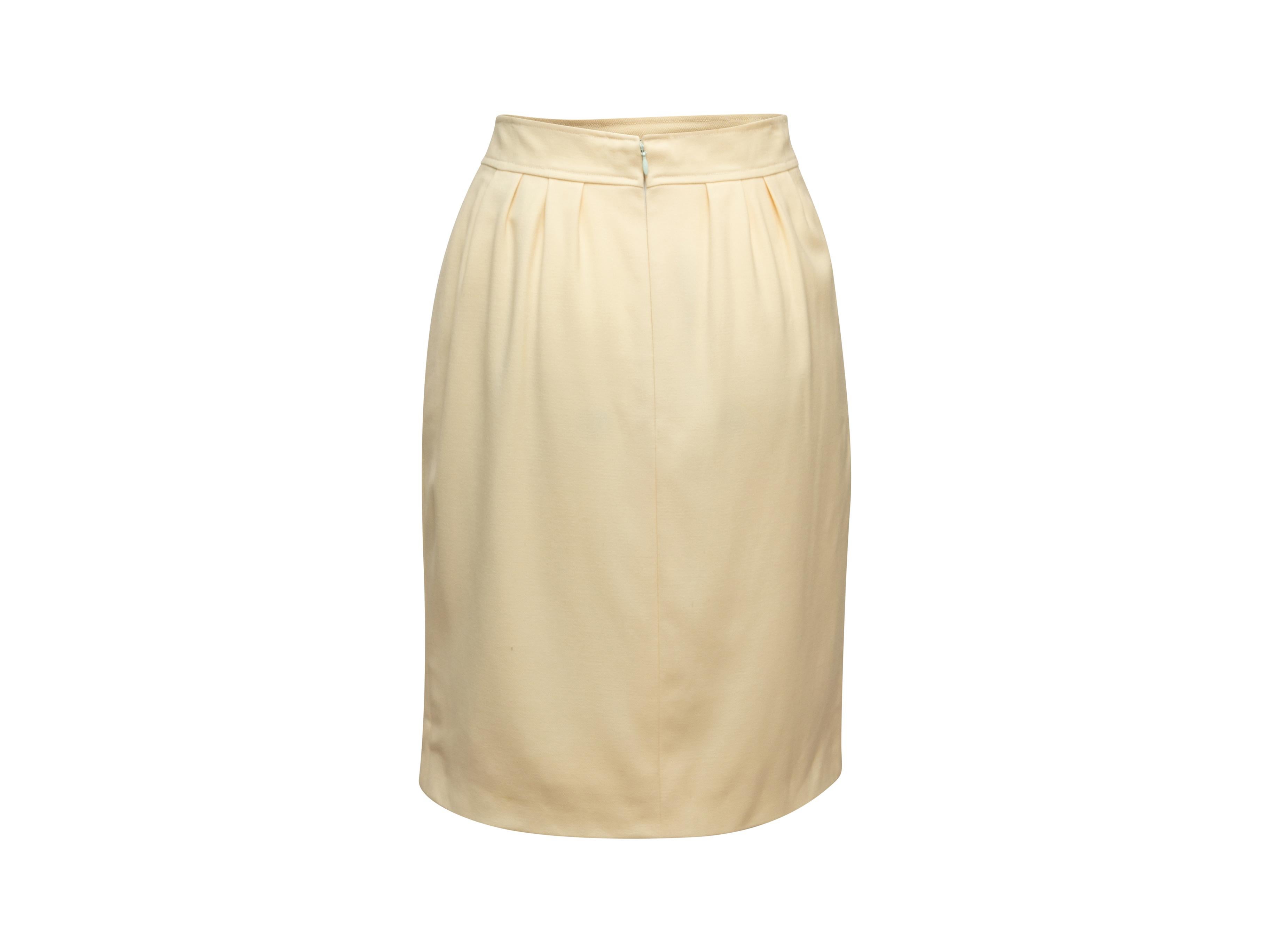 cream knee length skirt