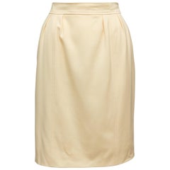 Chanel Boutique Cream Wool Knee-Length Skirt