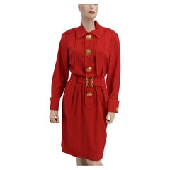 Chanel Boutique elegante Vestido Rojo 38 Menta
