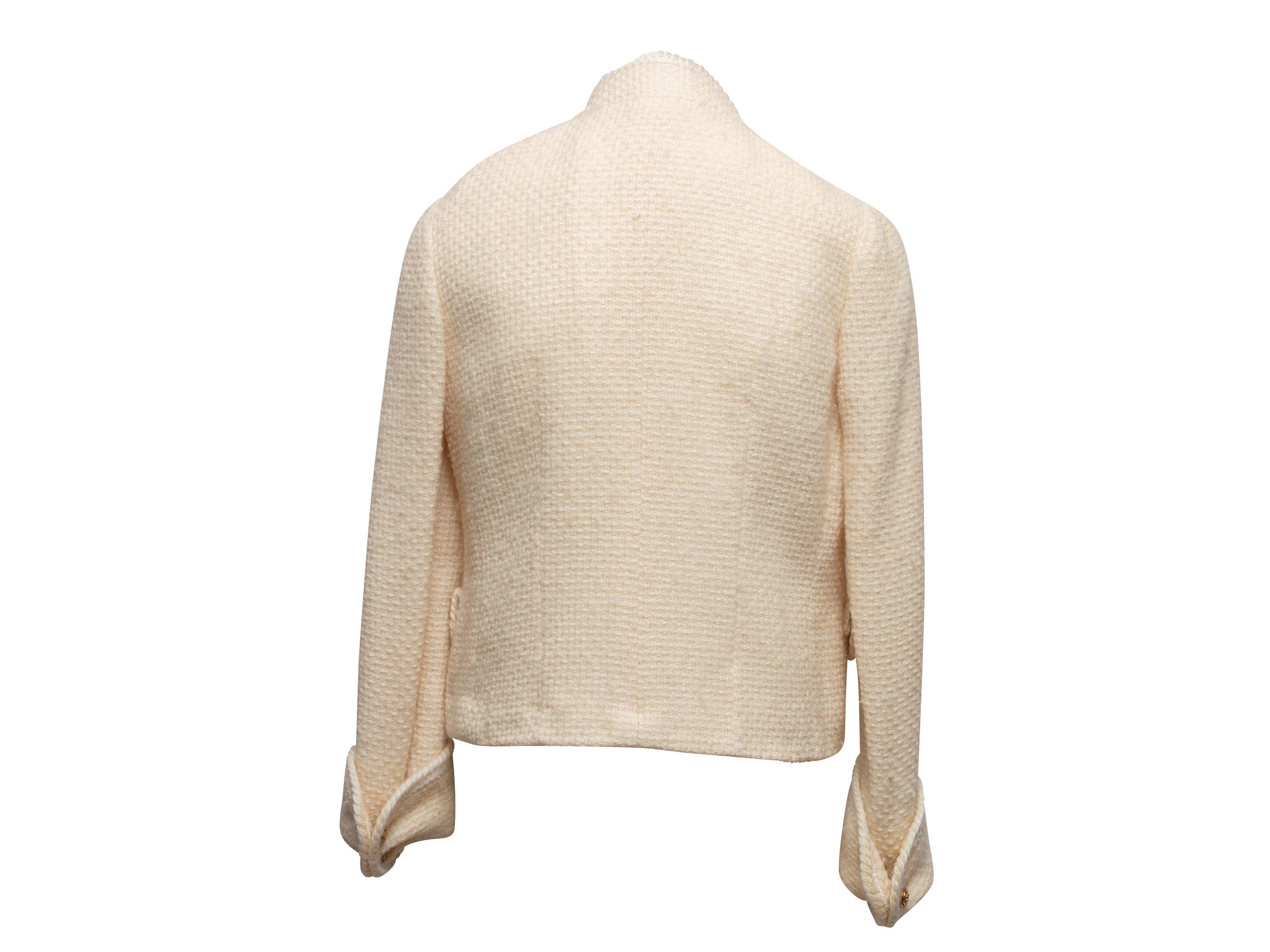 Chanel Boutique Ivory Boucle Tweed Jacket 1
