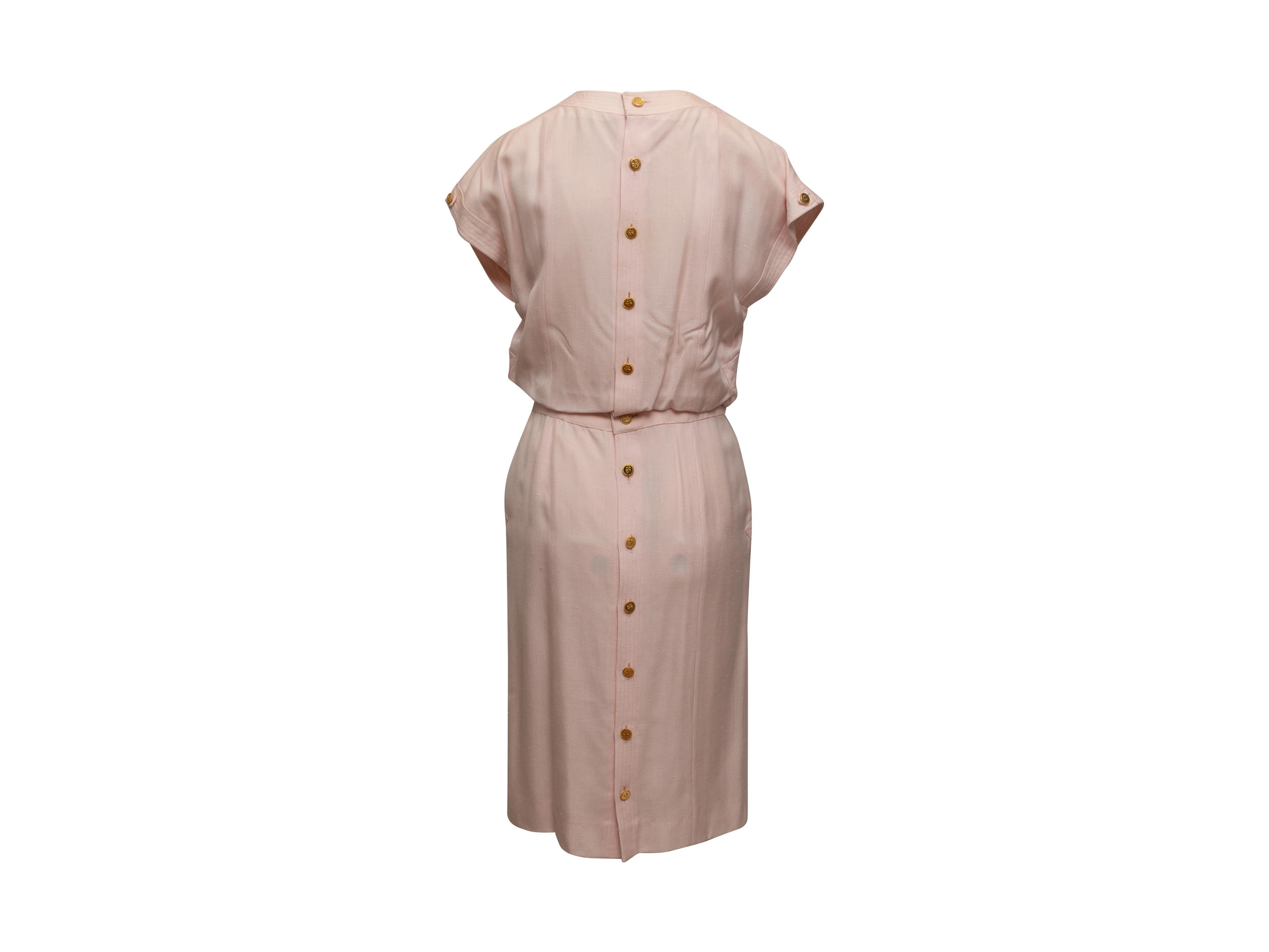 Brown Chanel Boutique Light Pink Short Sleeve Dress