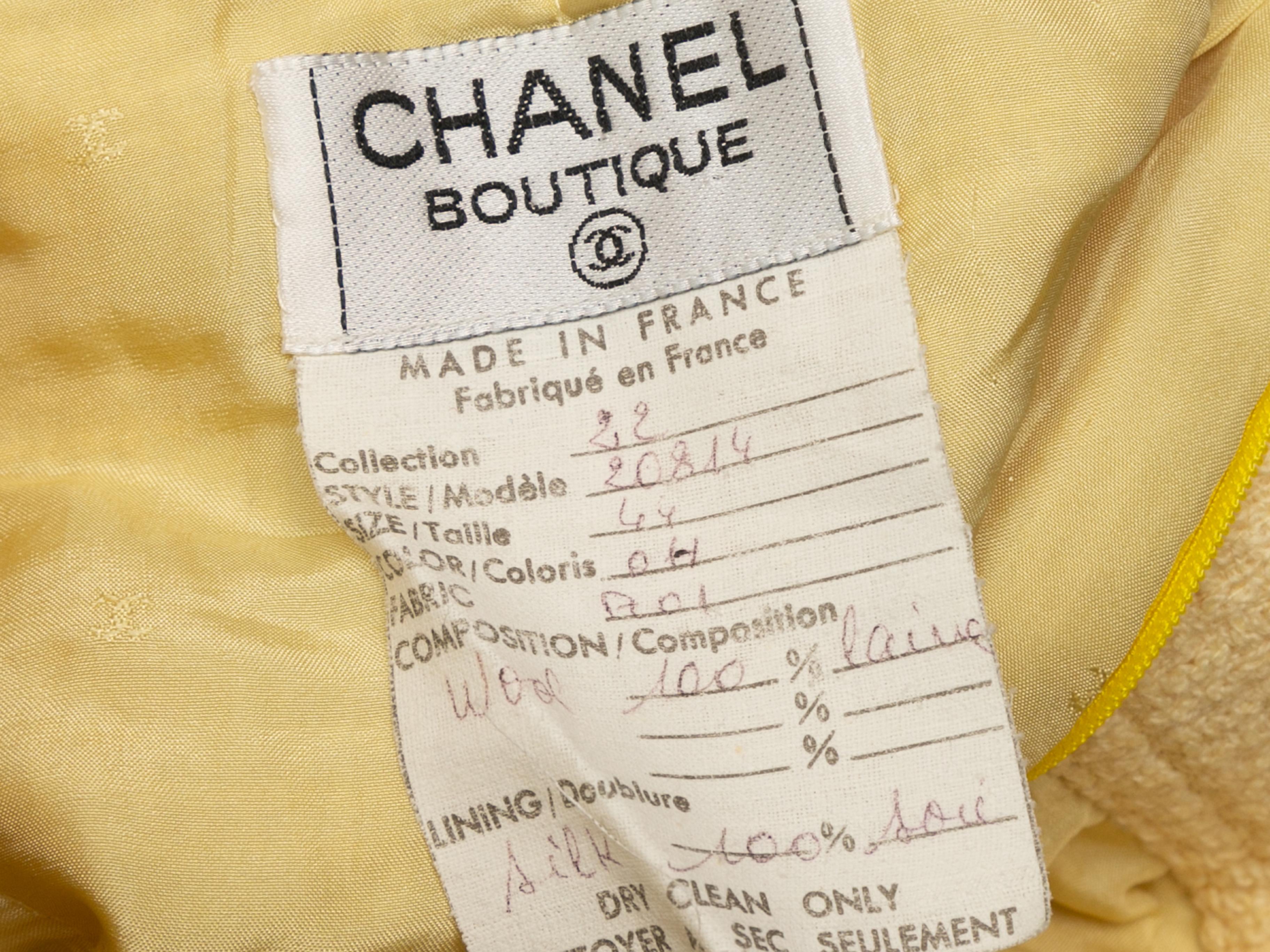 Chanel Boutique Light Yellow Wool Skirt 1