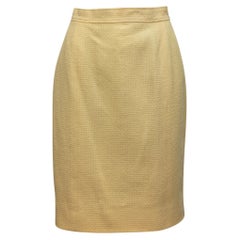 Chanel Boutique Light Yellow Wool Skirt
