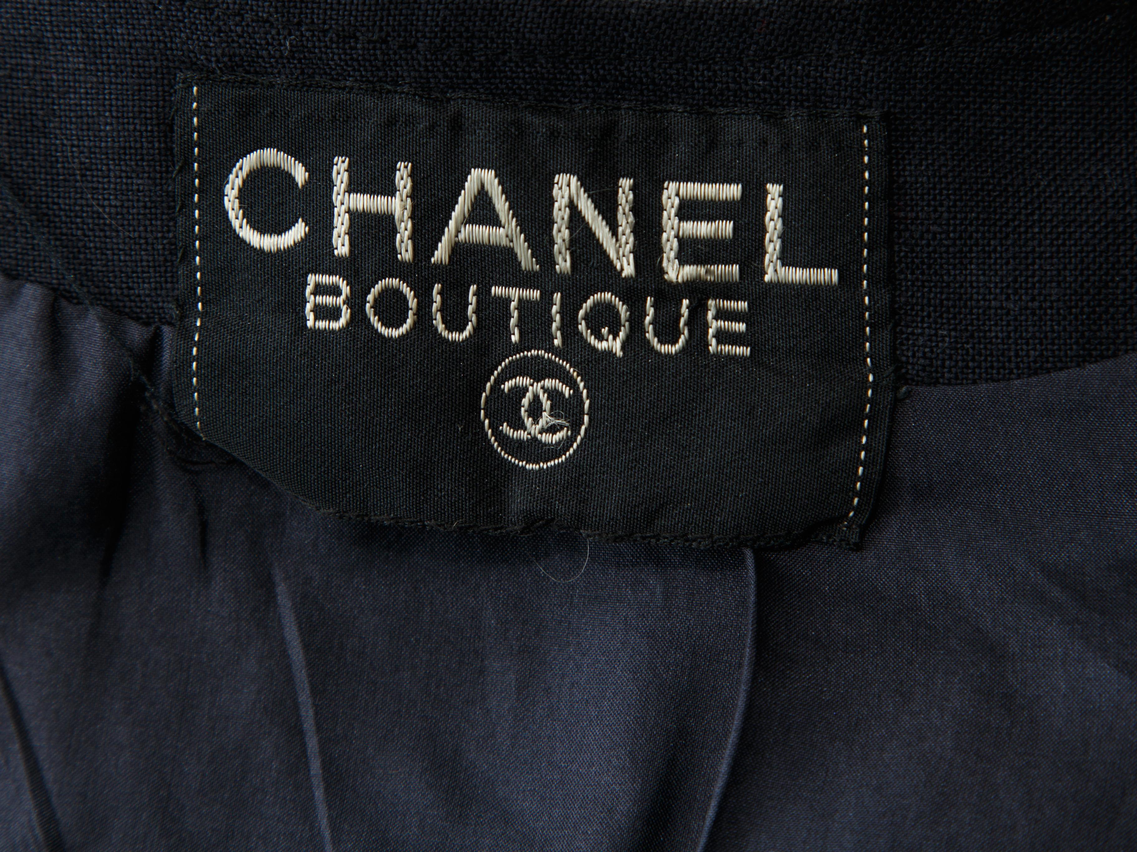 Women's Chanel Boutique Navy Blue Linen Jacket