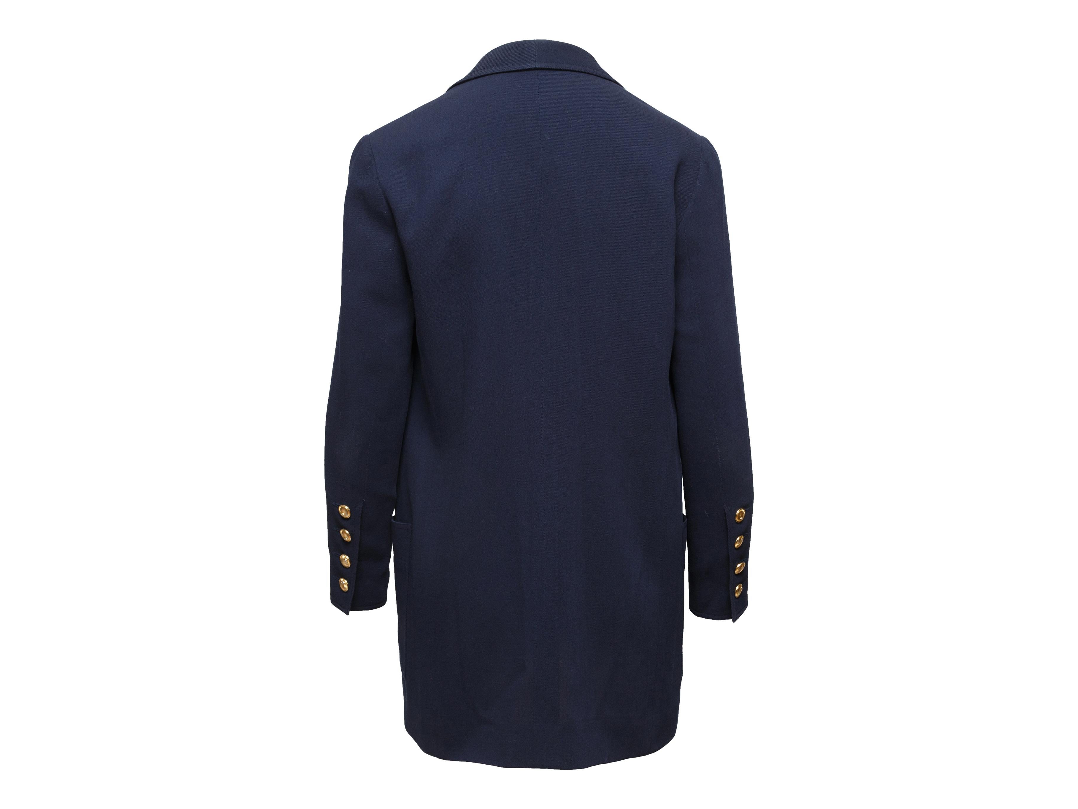 Chanel Boutique Navy Open Front Jacket In Good Condition In New York, NY