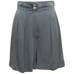 Chanel Boutique Navy & White Pleated Shorts