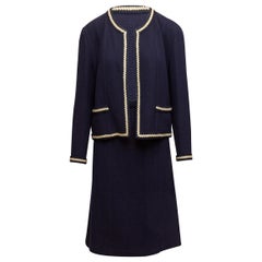 Chanel Boutique Navy 
White Skirt Suit