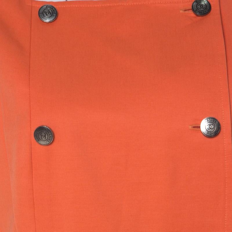 chanel orange plain vintage cotton dress