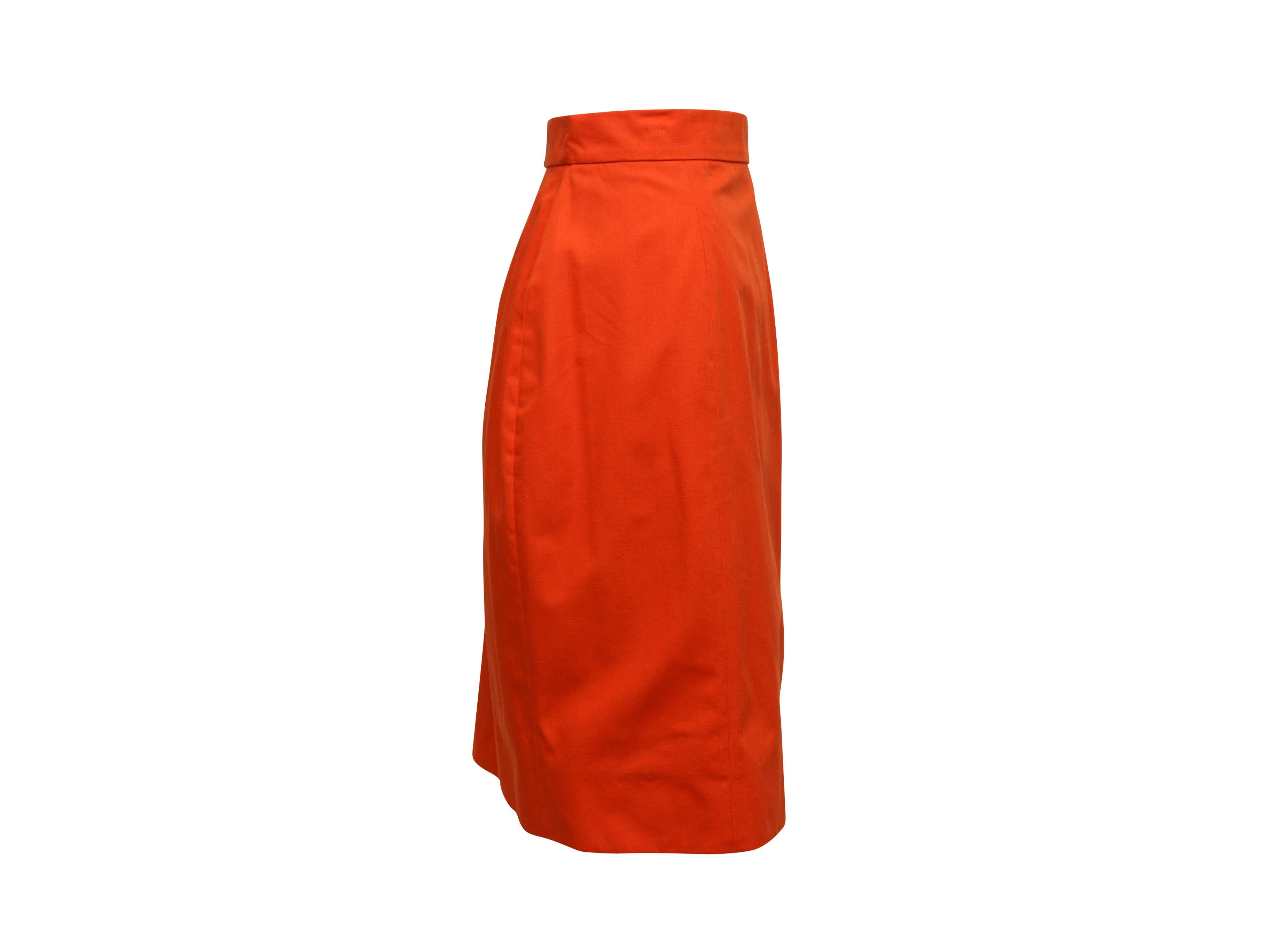 Chanel Boutique Orange Skirt Suit In Good Condition In New York, NY