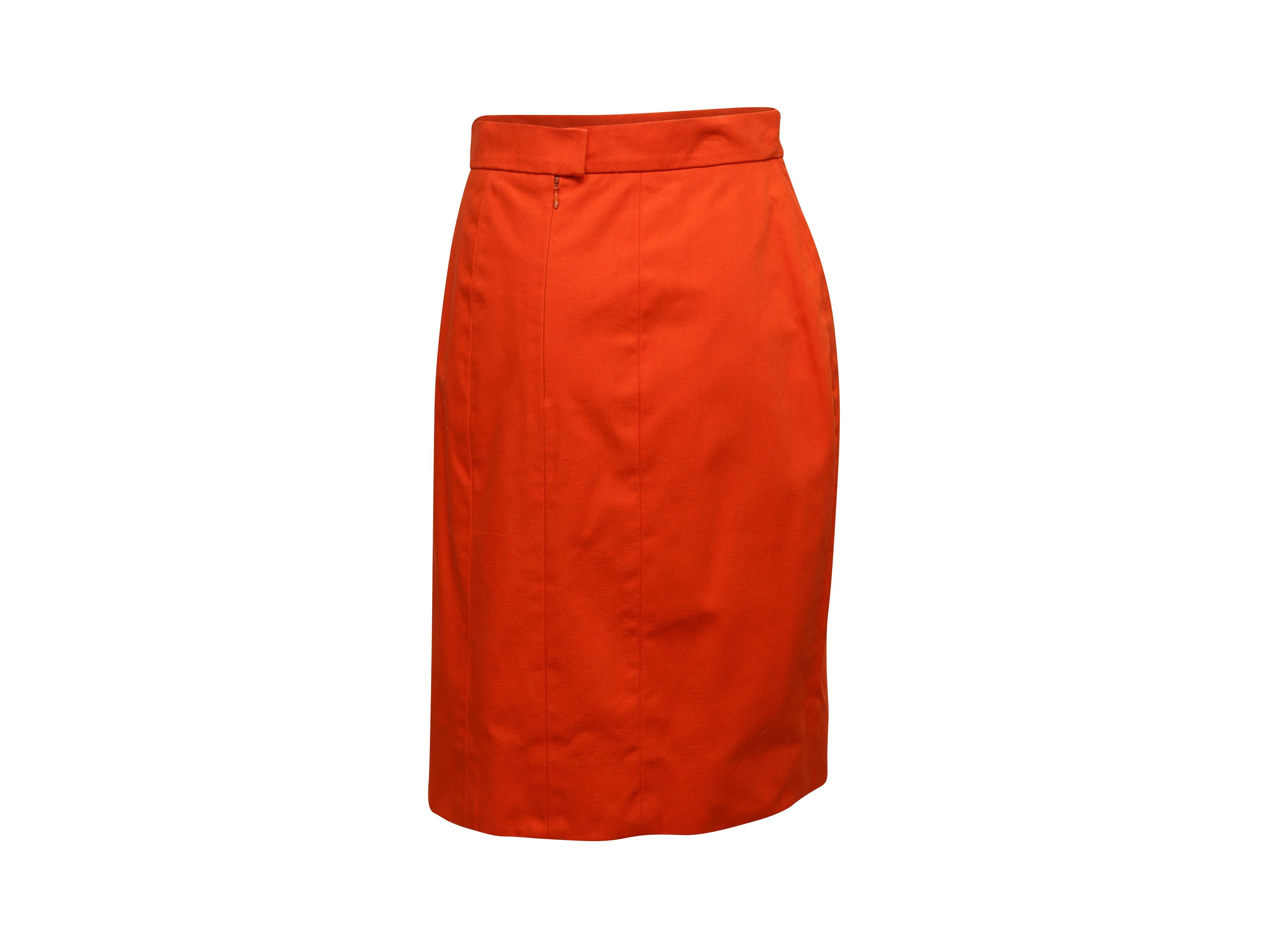 Women's Chanel Boutique Orange Skirt Suit