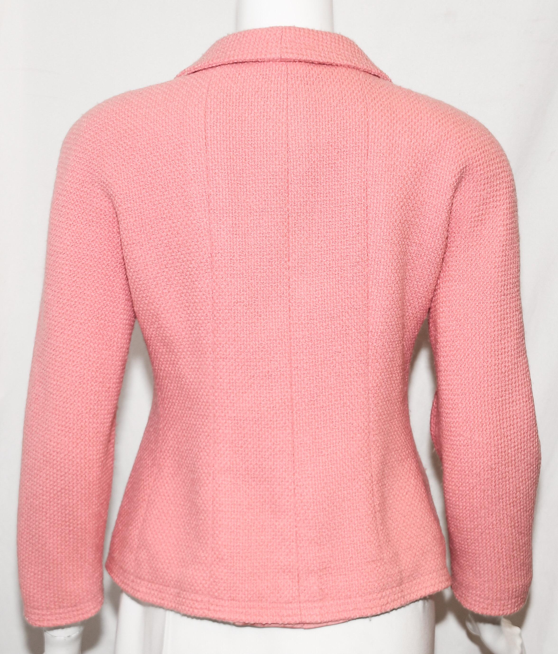 pink button jacket