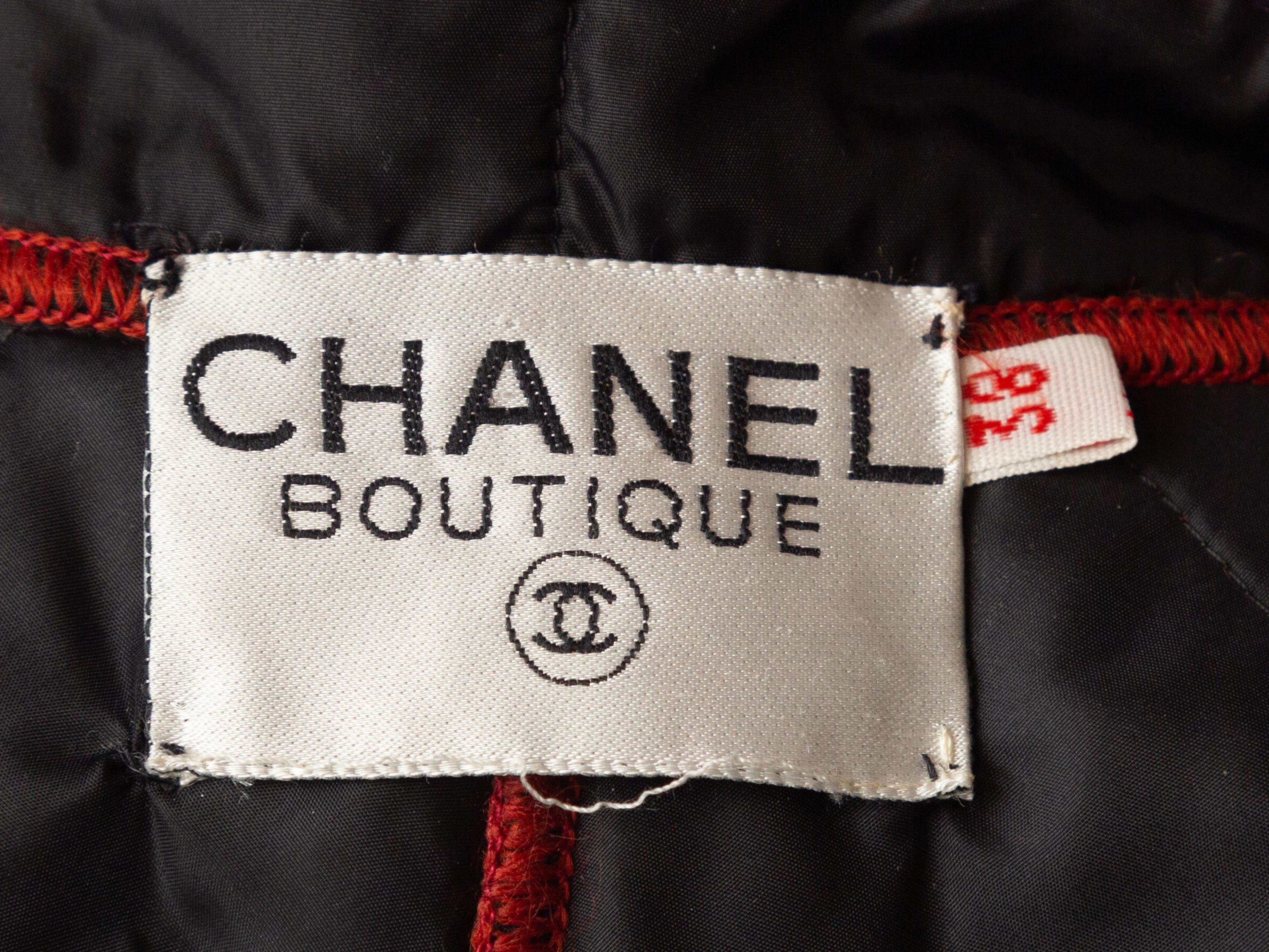 Women's Chanel Boutique Red & Multicolor Patterned Coat