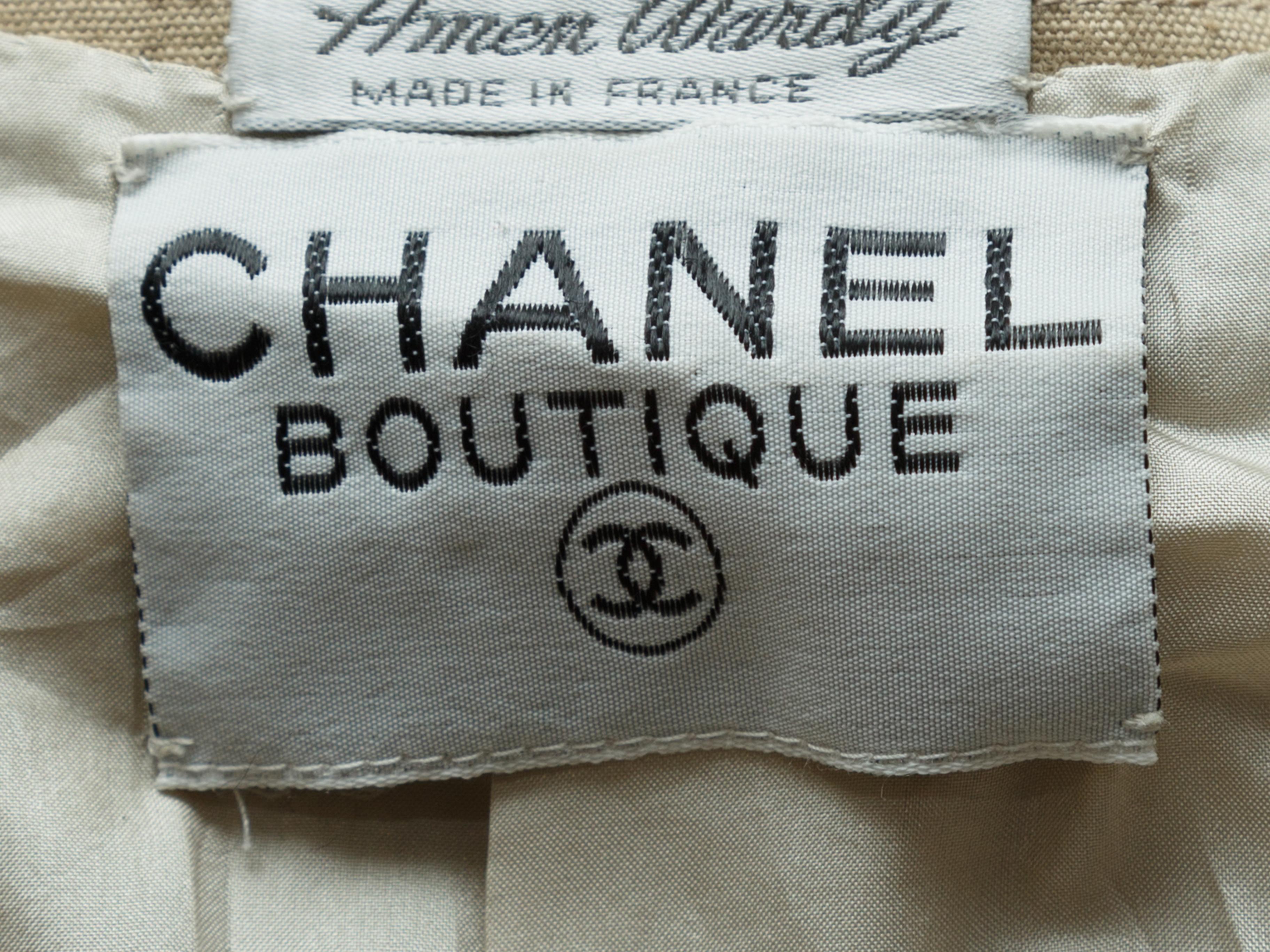 Women's Chanel Boutique Tan Canvas Jacket