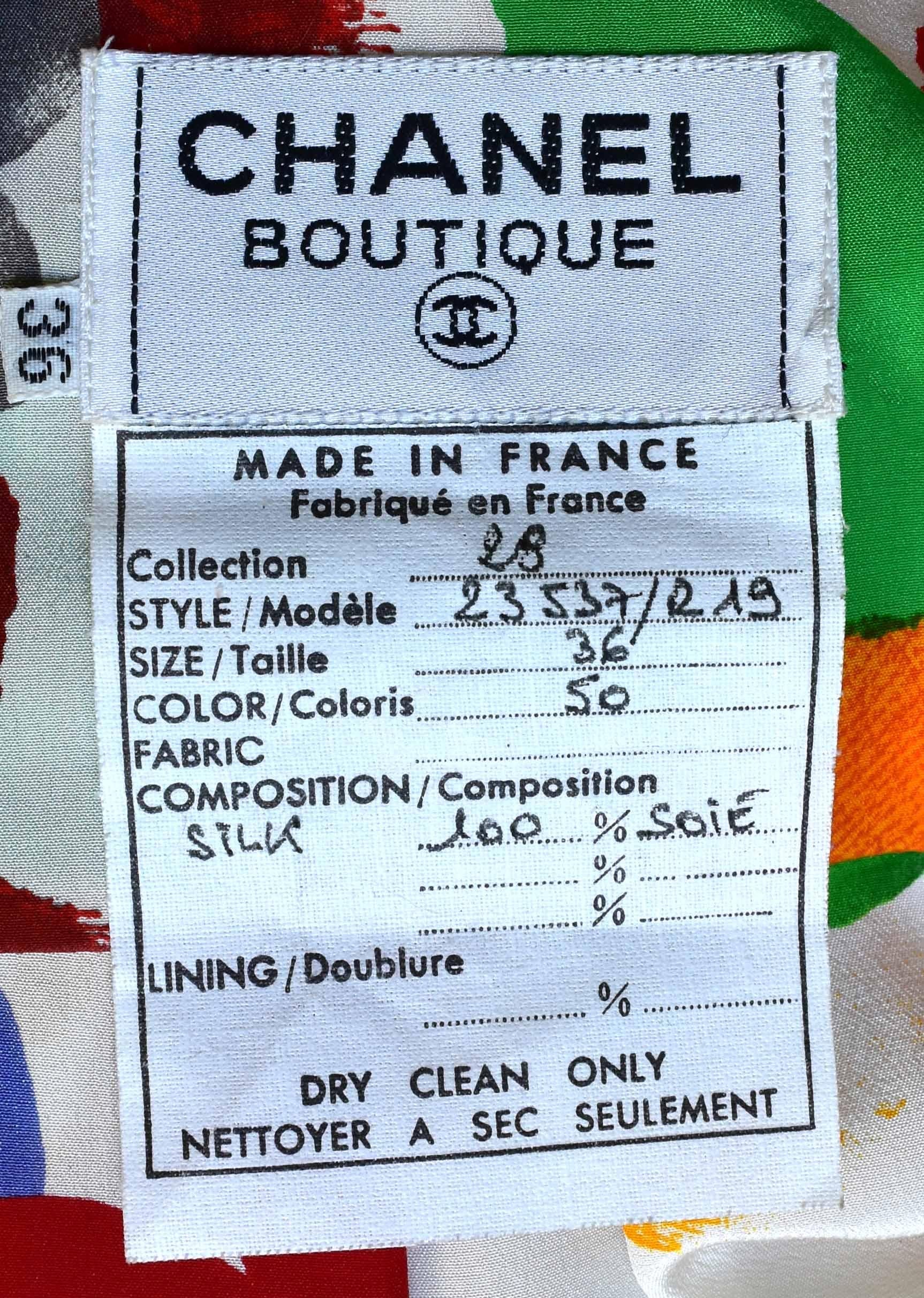 Chanel Boutique Vintage Oversize Maxikleid Shirt Cover Up 92P 1992  im Angebot 3