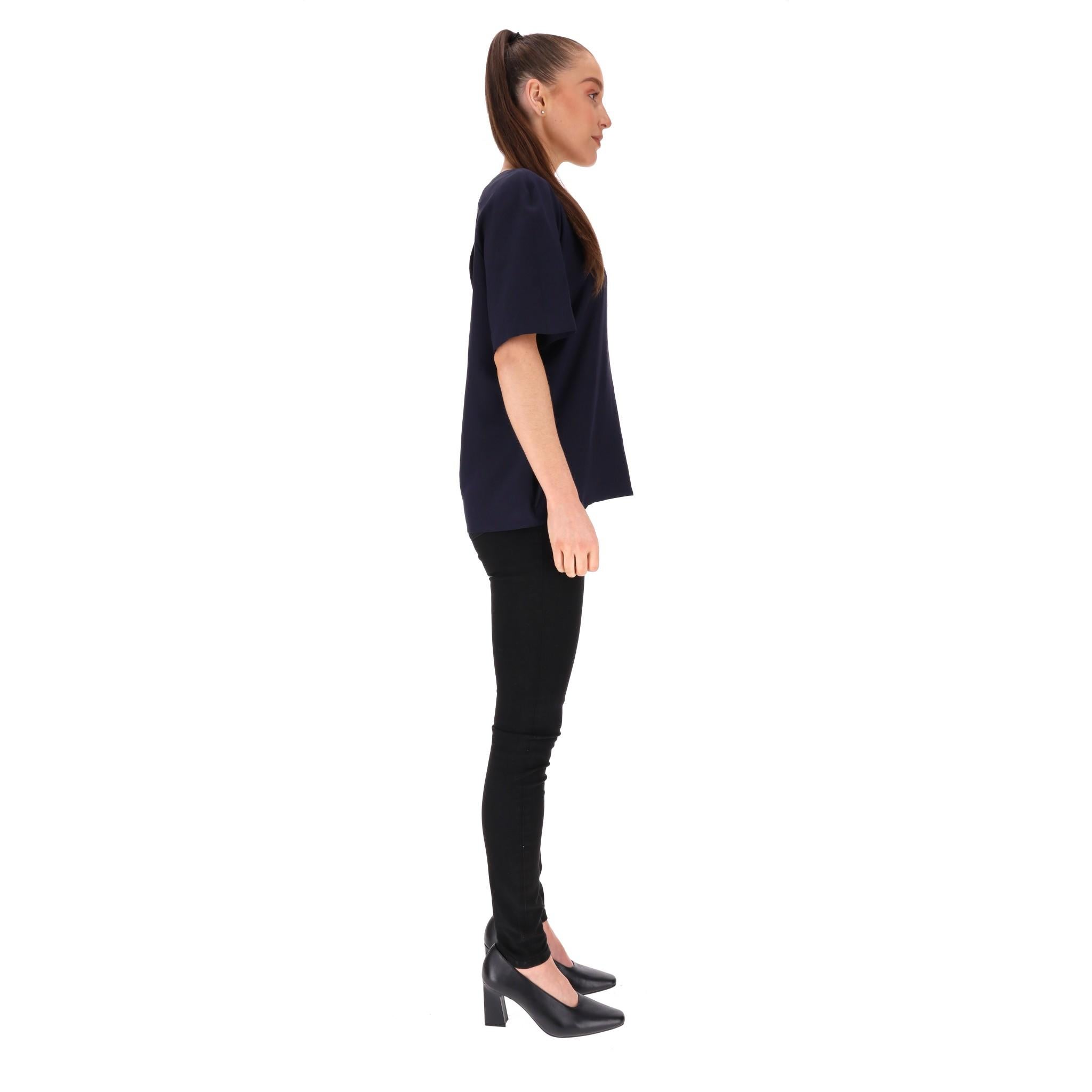 Black Chanel Boutique Vintage Silk Top For Sale