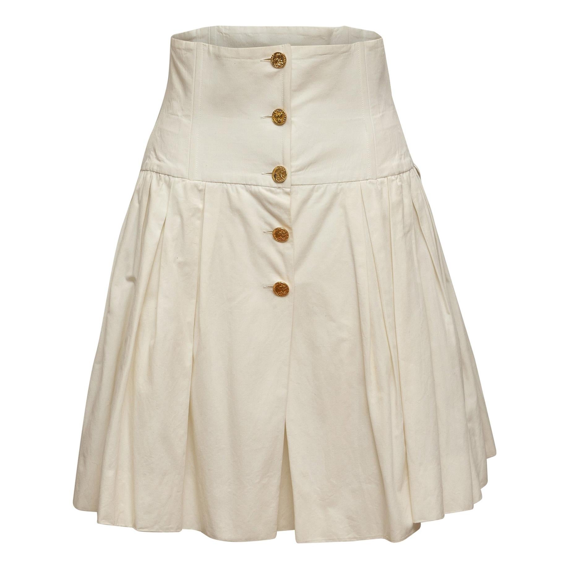 Chanel Boutique White High-Waisted Skirt