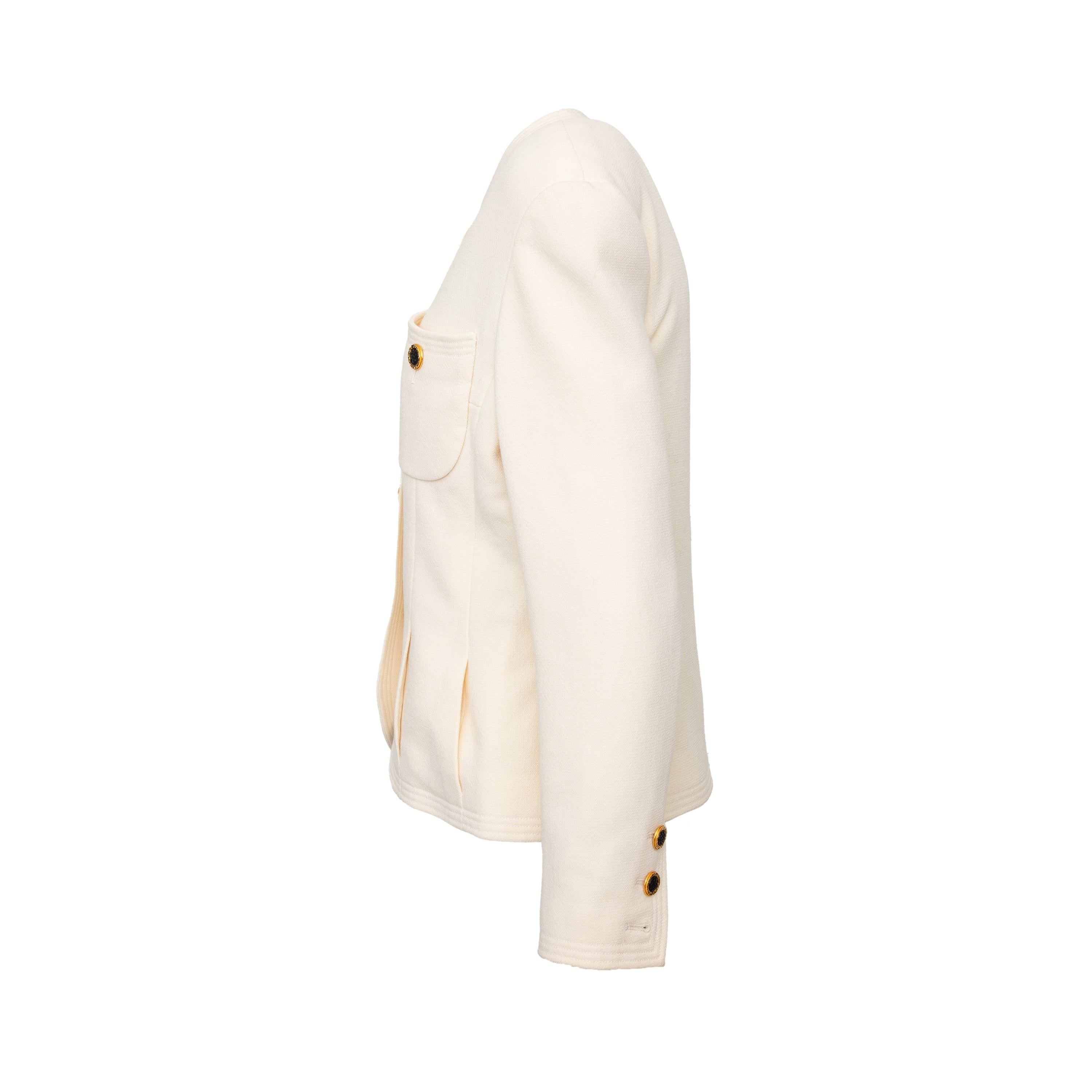 Chanel Boutique Jacke aus Wollmischung - '90er Jahre (Beige) im Angebot