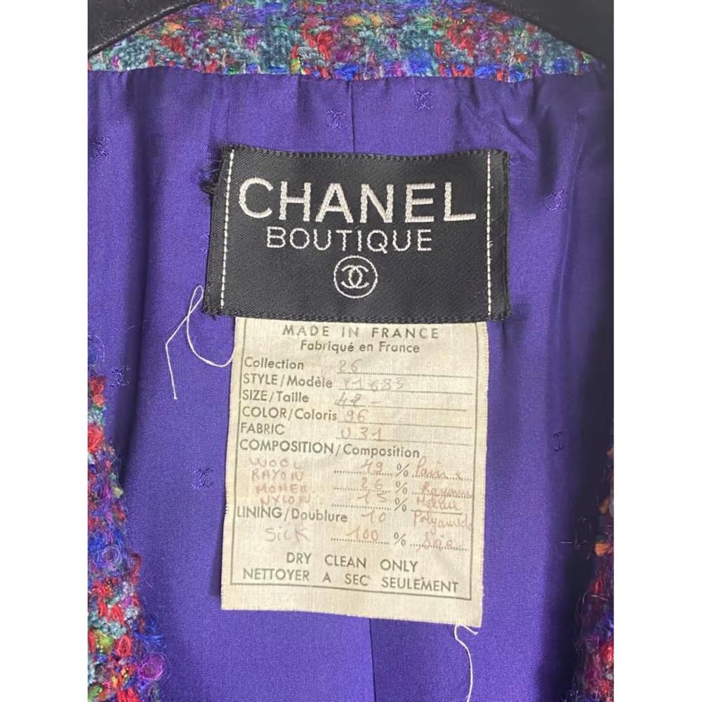 Purple Chanel boutique wool multicoloured blazer